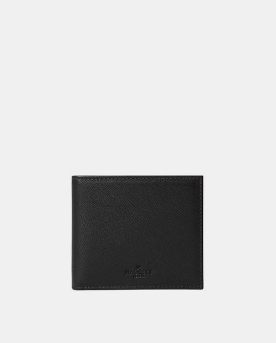 Carteira em Pele para Cartões e Notas com Logótipo Preto-2