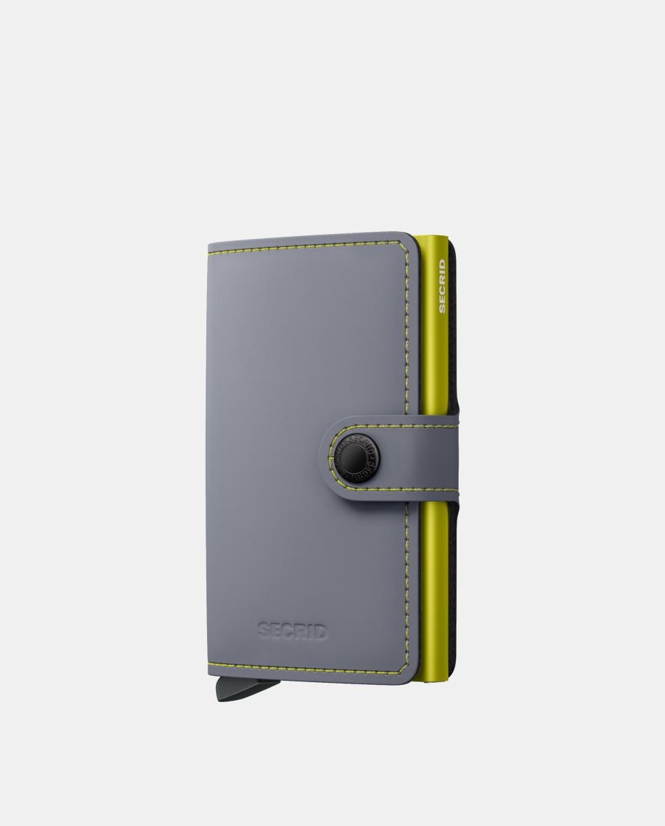 Imagem 0 de Porta-Cartões em Pele Matte com Proteção RFID - Cinzento-Claro/Lima