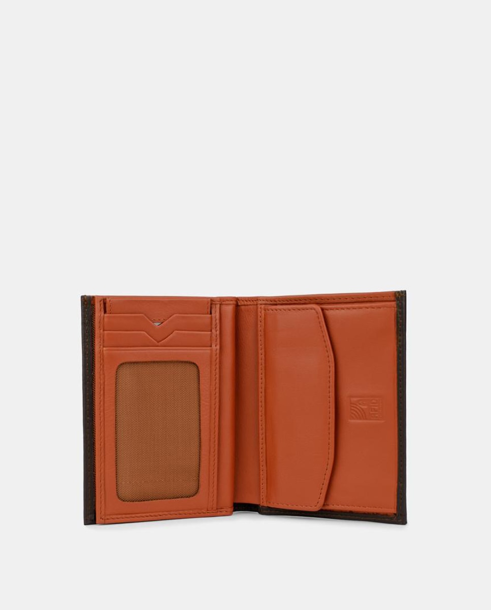 Carteira Vertical com Porta-Moedas Interior Castanho-2