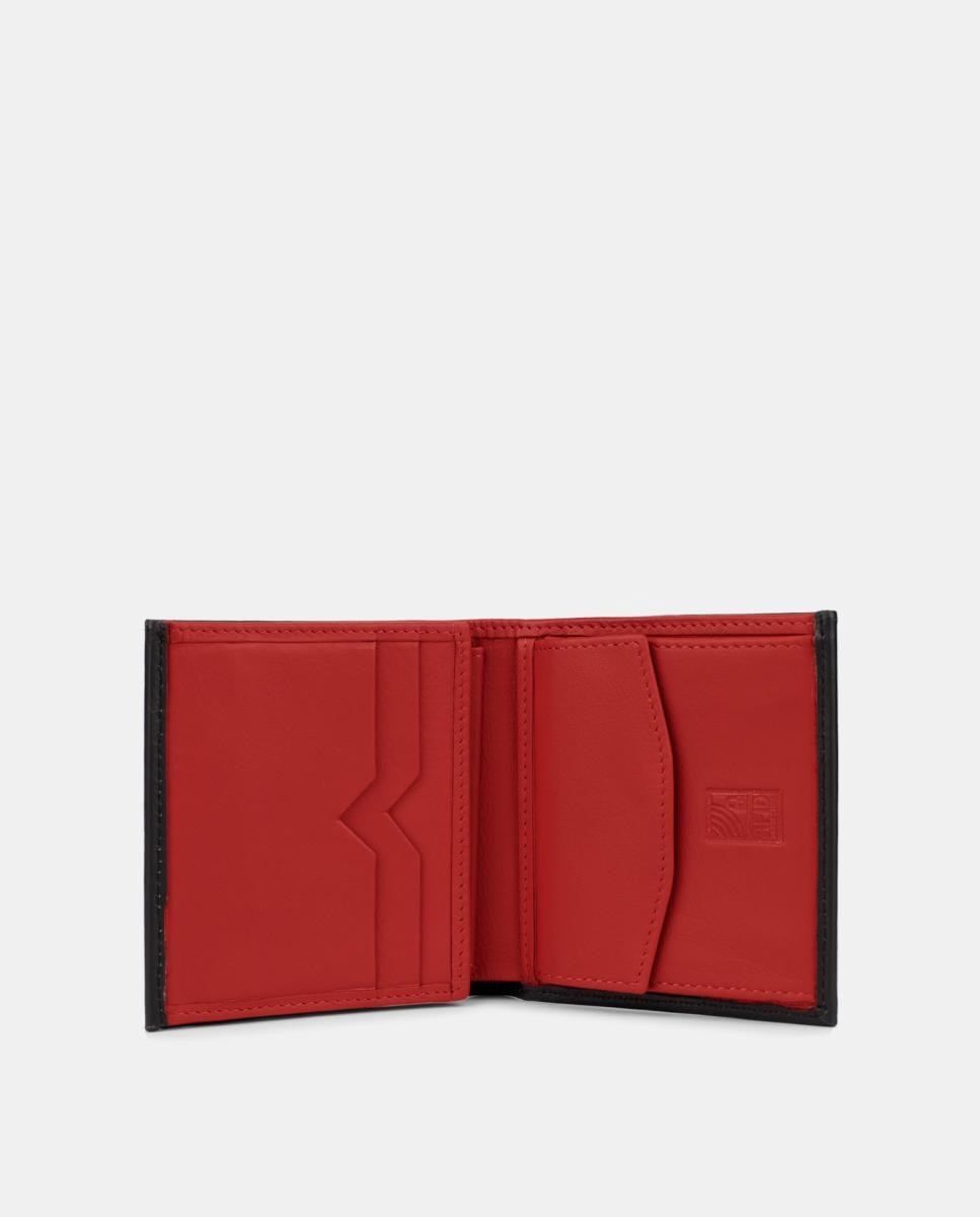 Carteira Vertical com Porta-Moedas Interior Preto-2