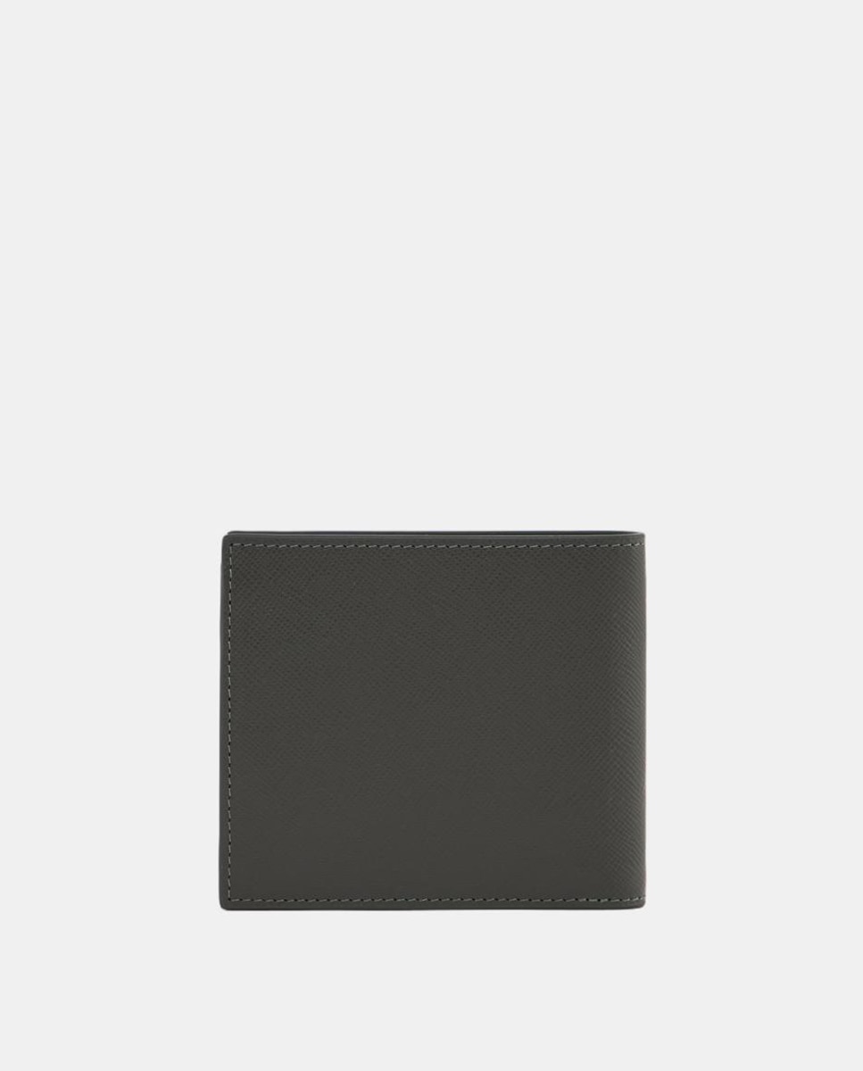 Carteira com Logótipo em Placa e Bolso para Moedas Verde-militar-2