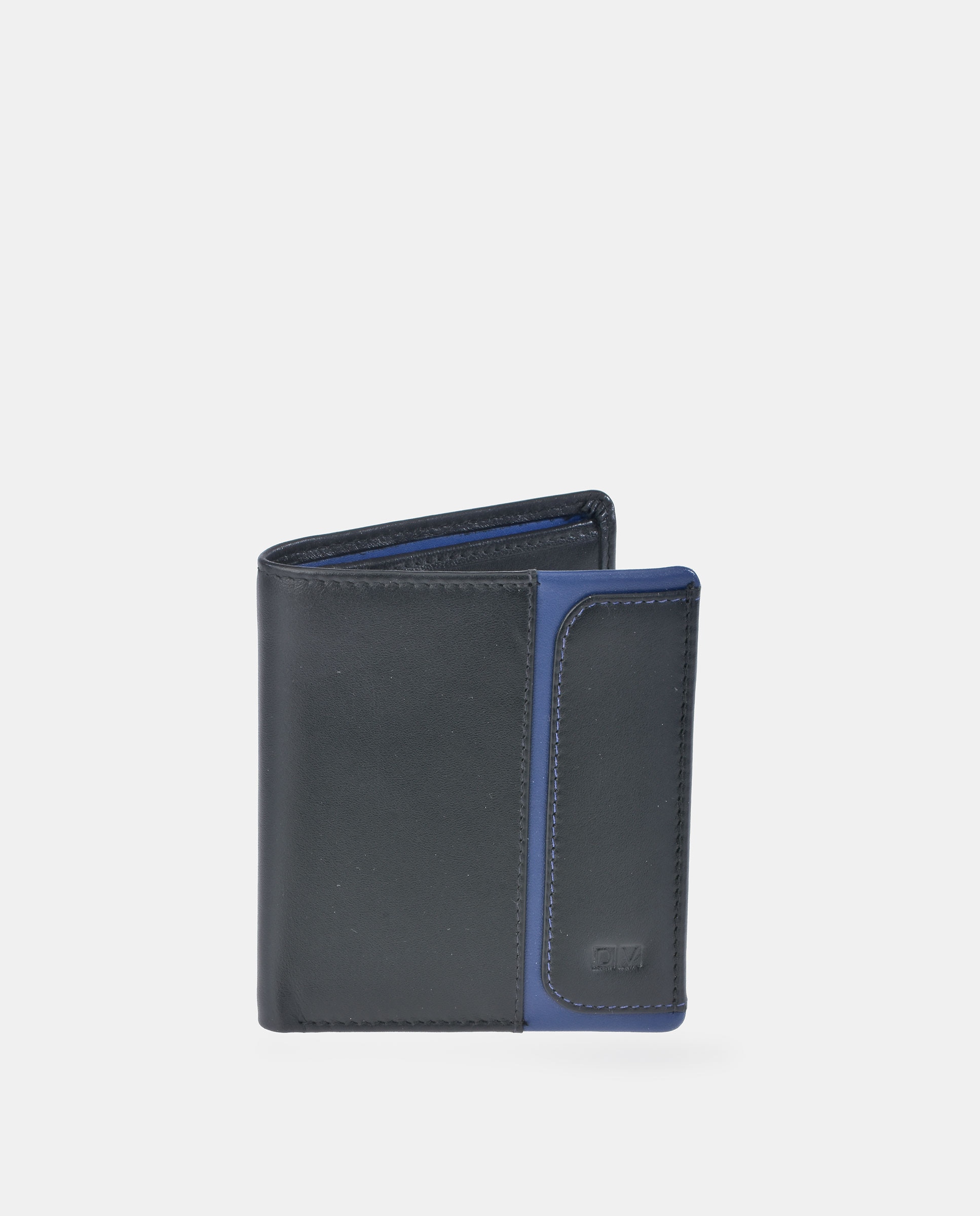 Imagen 0 de Cartera vertical compacta hombre Daviletto en piel Negro