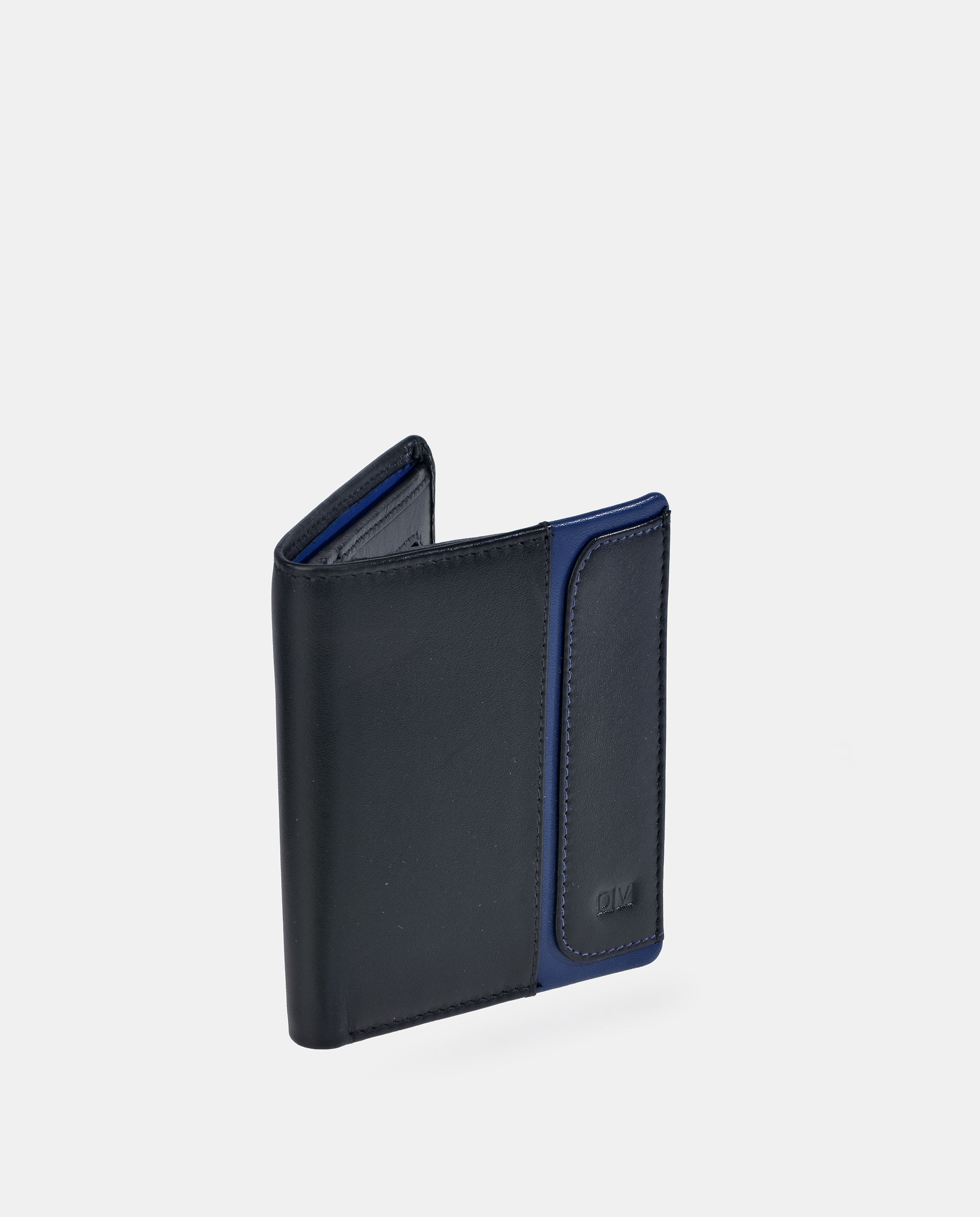 Carteira Vertical Compacta em Pele Preto-2
