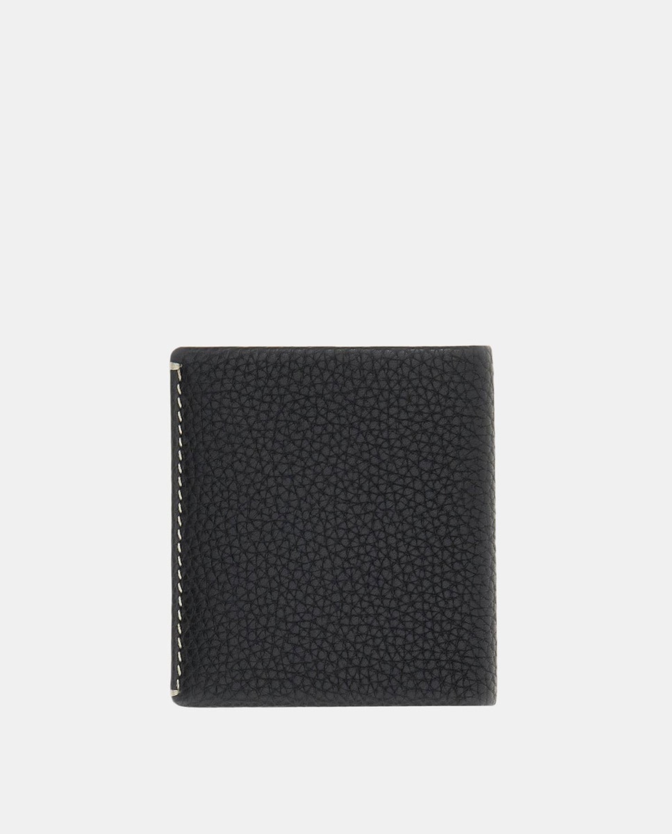 Carteira Bifold de Tamanho Médio com Estrutura Dobrável Preto-2
