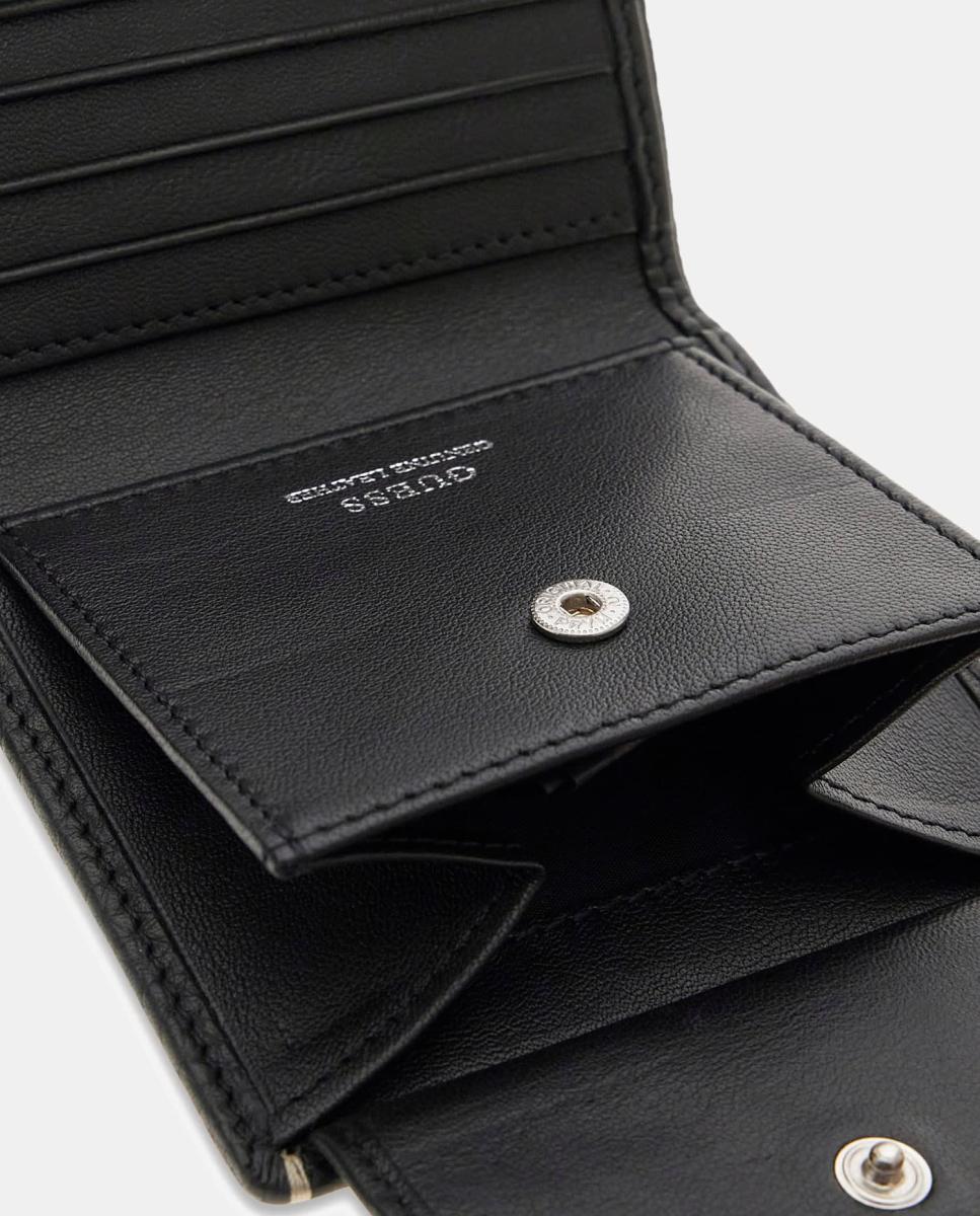 Carteira Bifold de Tamanho Médio com Estrutura Dobrável Preto-3