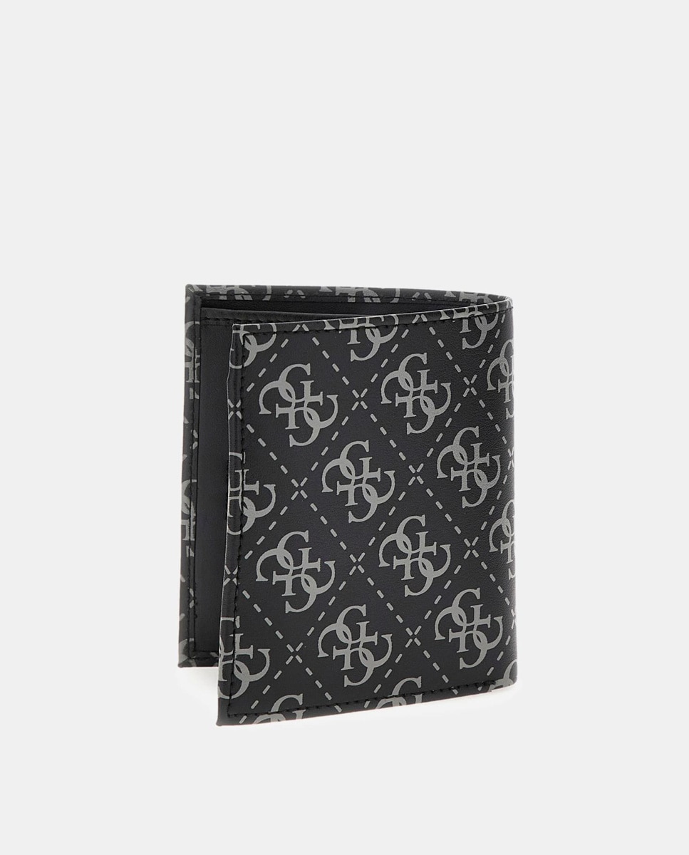 Carteira Dobrável Bifold Compacta com Abertura Clássica Cinzento-2