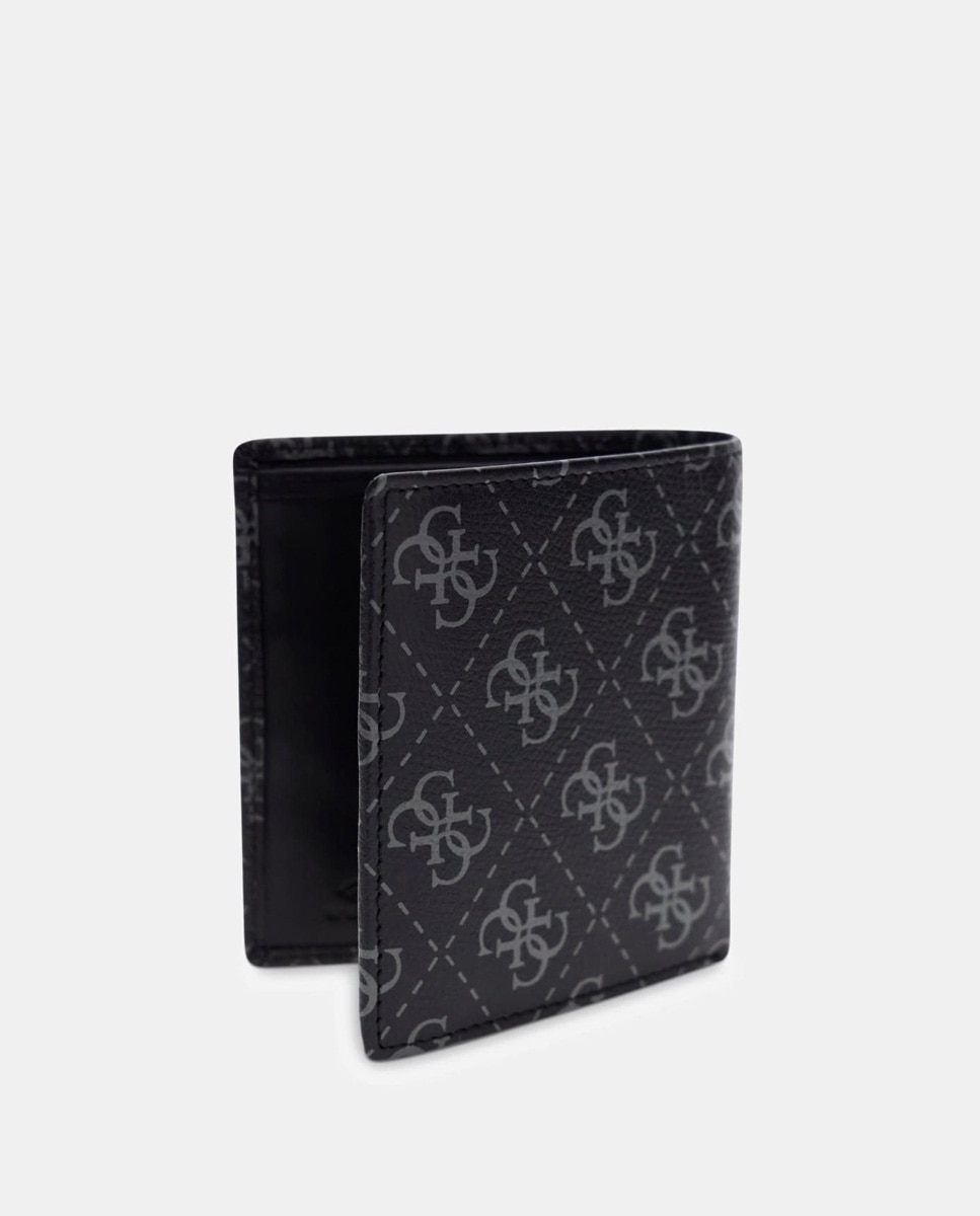 Carteira Dobrável Bifold Compacta com Abertura Clássica Cinzento-3