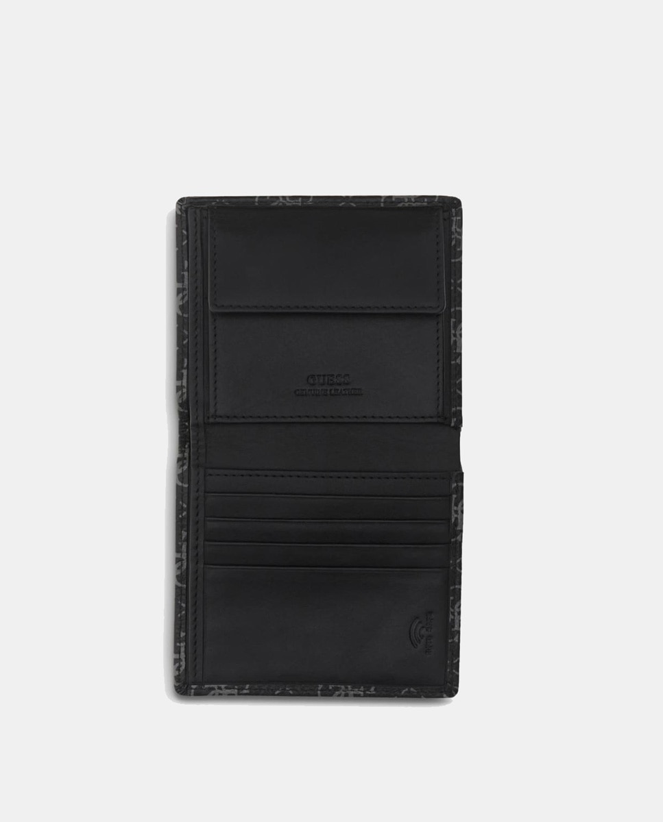 Carteira Dobrável Bifold Compacta com Abertura Clássica Cinzento-5
