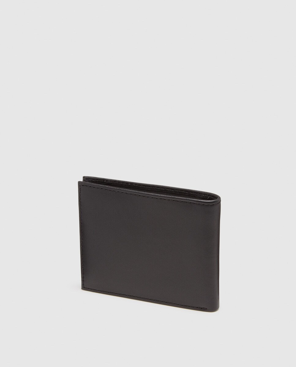 Carteira em pele com capacidade para seis cartões Preto-2