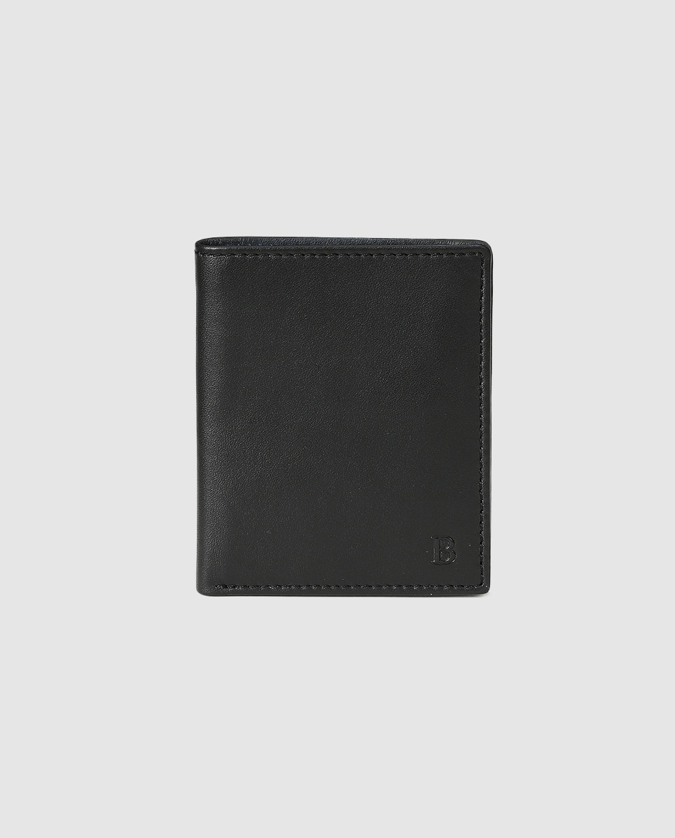 Carteira de homem tipo americano em pele bicolor preta e vermelha Preto-1