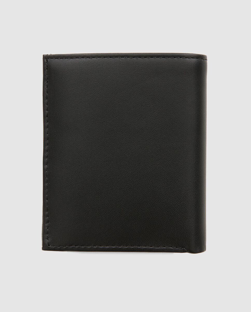 Carteira vertical de homem Calvin Klein em pele lisa preta com porta-moedas Preto-2