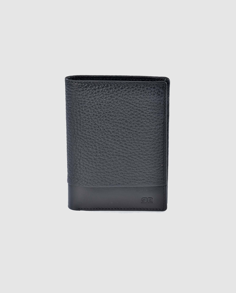 Carteira vertical de homem Pierre Cardin em pele camel Preto-1