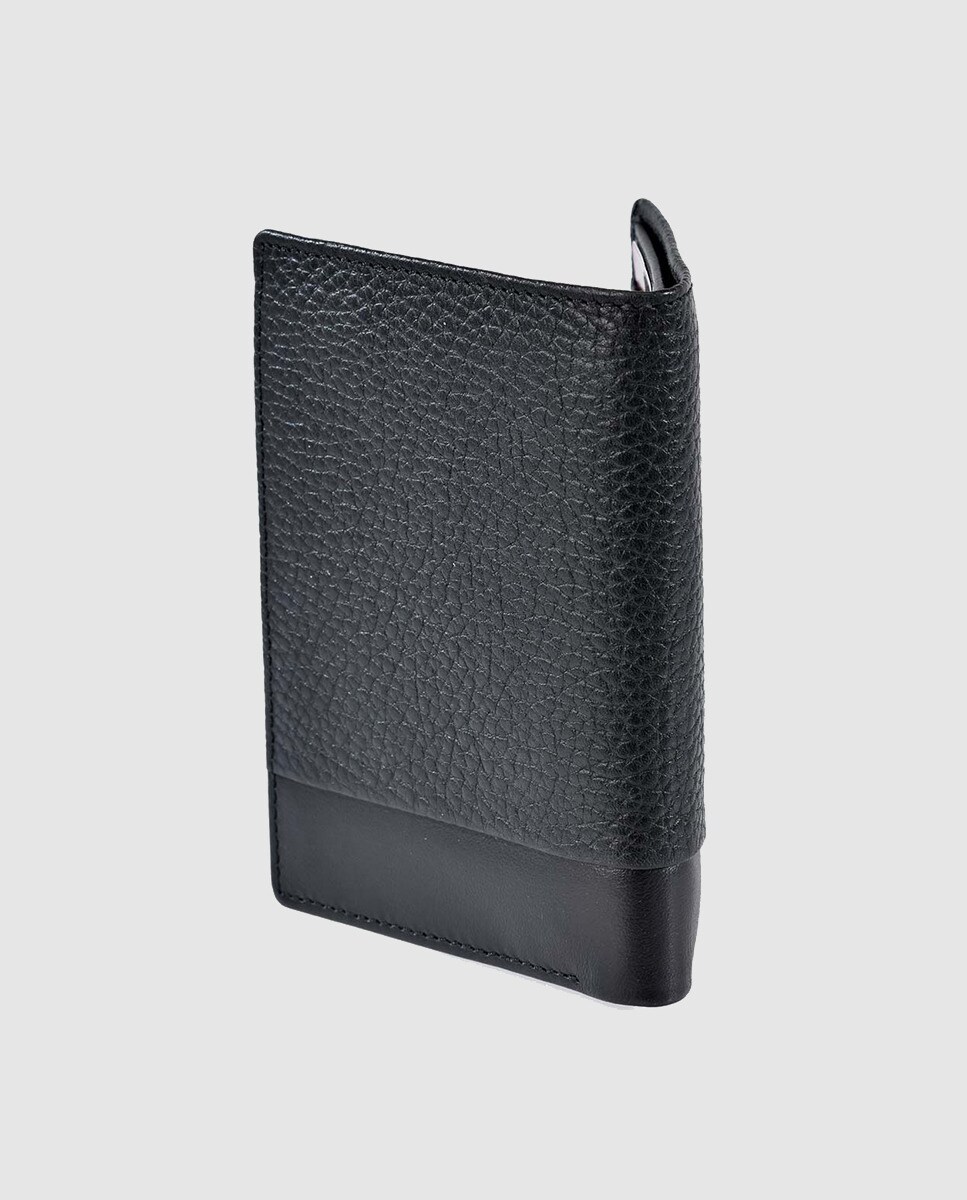 Carteira vertical de homem Pierre Cardin em pele camel Preto-2