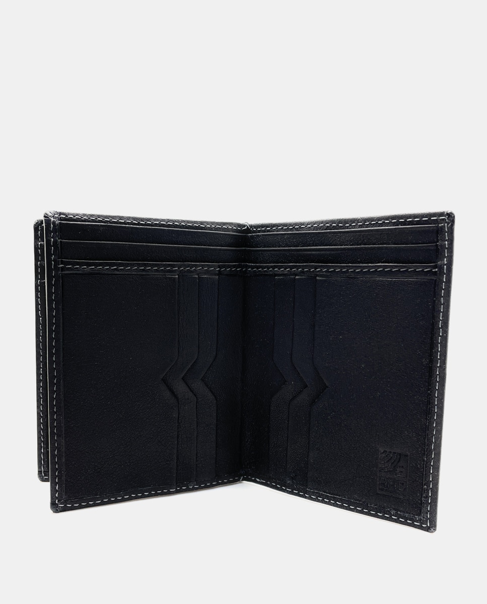 Carteira para Dez Cartões em Pele - Preto Preto-4