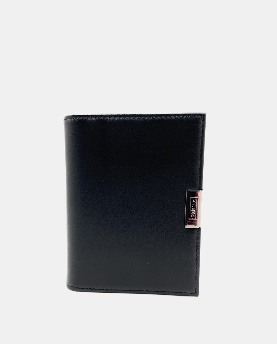 Carteira para Dez Cartões em Pele - Preto Preto-1