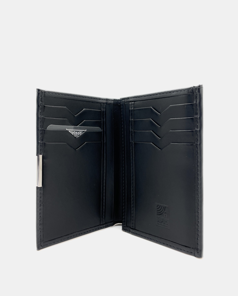 Carteira para Dez Cartões em Pele - Preto Preto-2