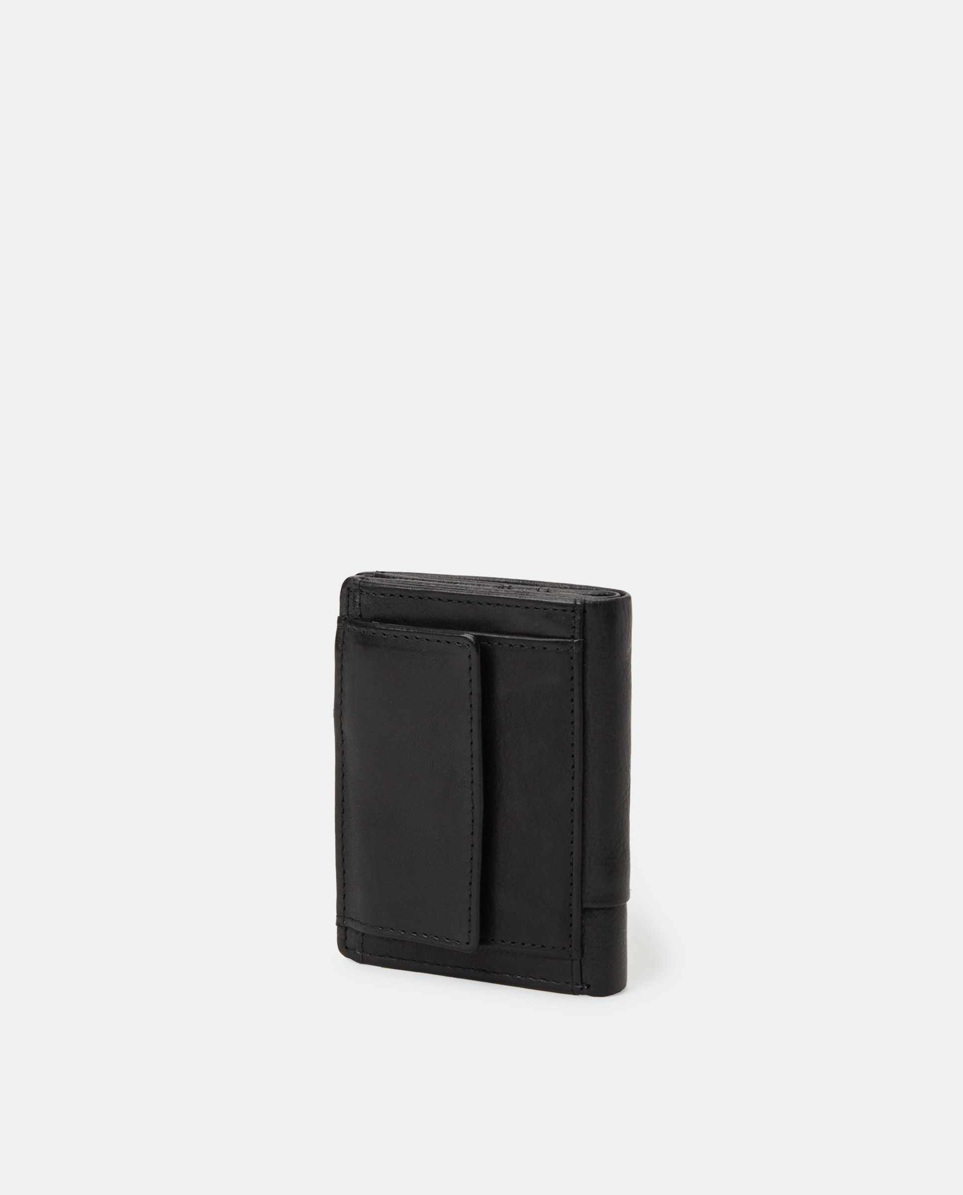 Carteira em pele preta com porta-moedas Preto-2