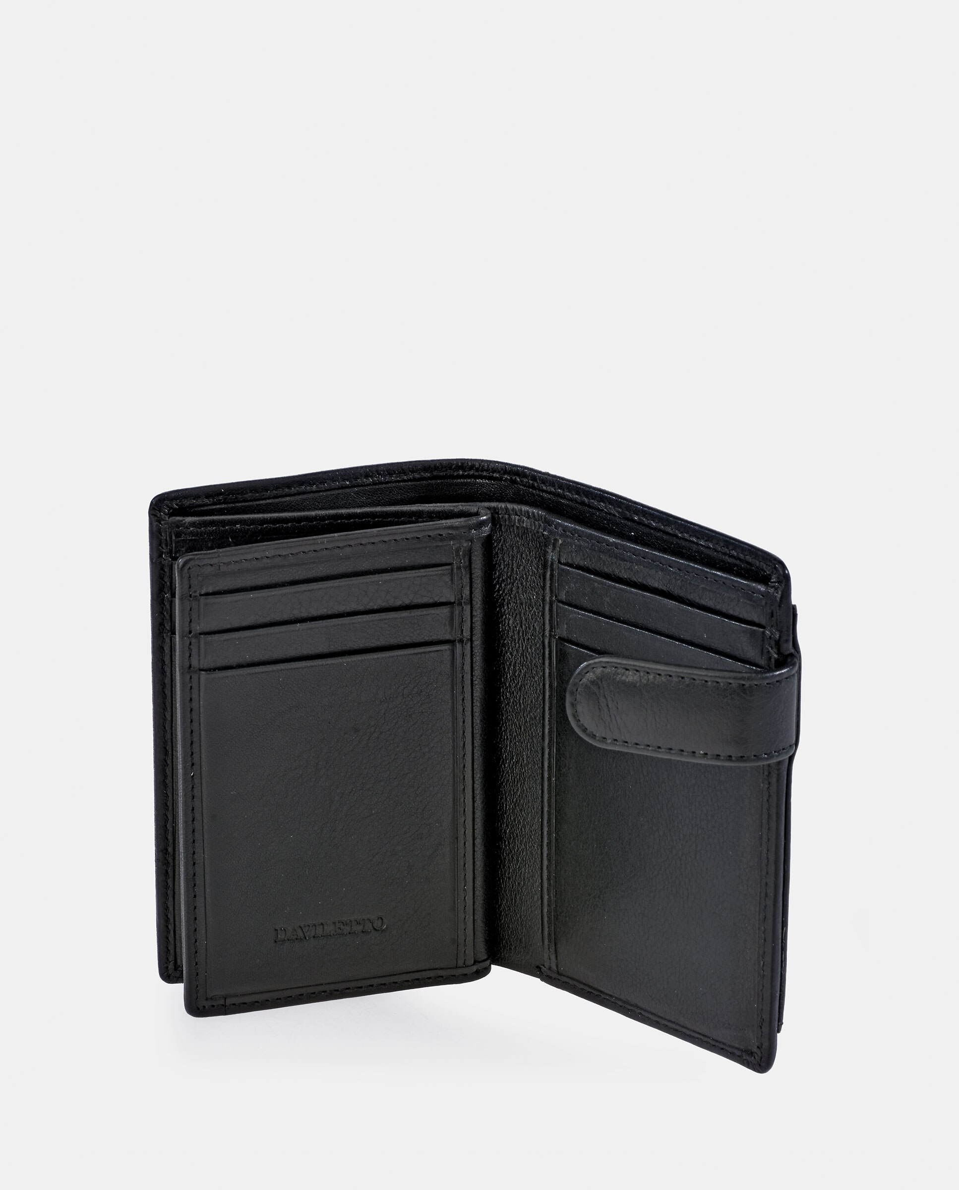 Imagen 4 de Cartera Daviletto con monedero exterior en piel color negro para hombre - Negro Negro