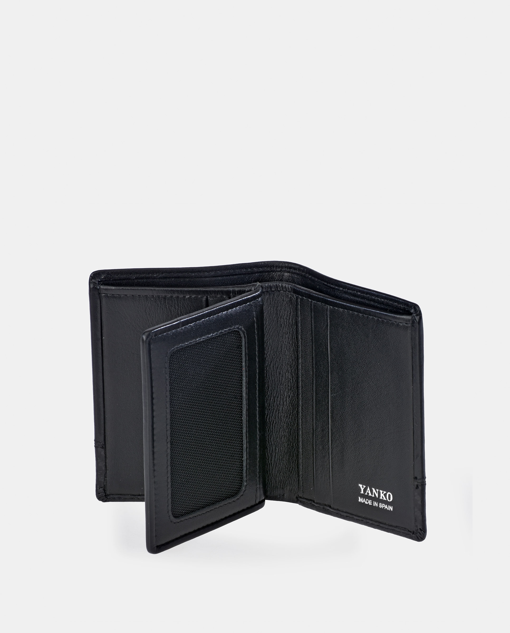 Carteira Vertical em Pele de Bovino com Efeito de Carbono Preto-3