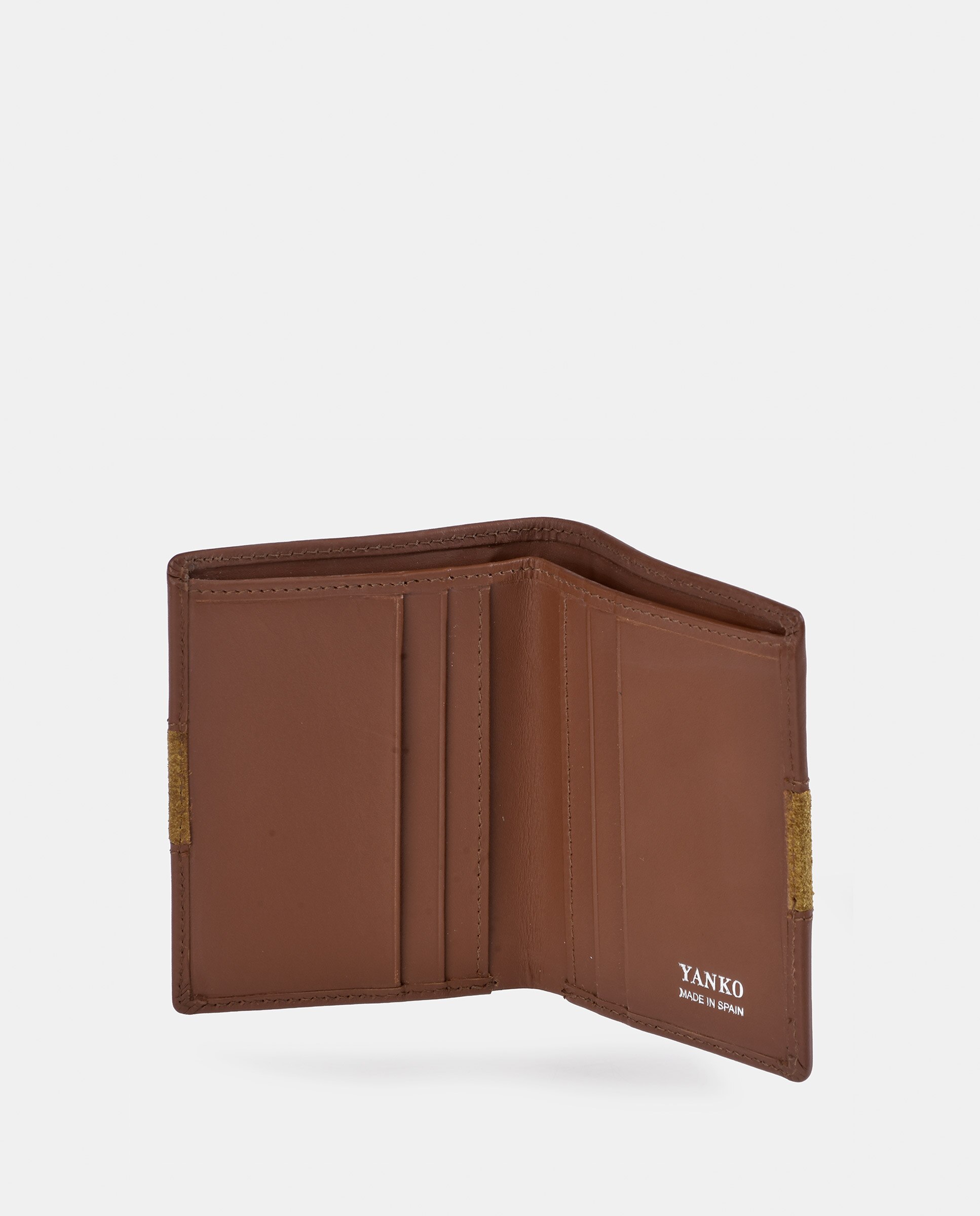 Cartera vertical YANKO de hombre en piel serraje - Camel Camel-3