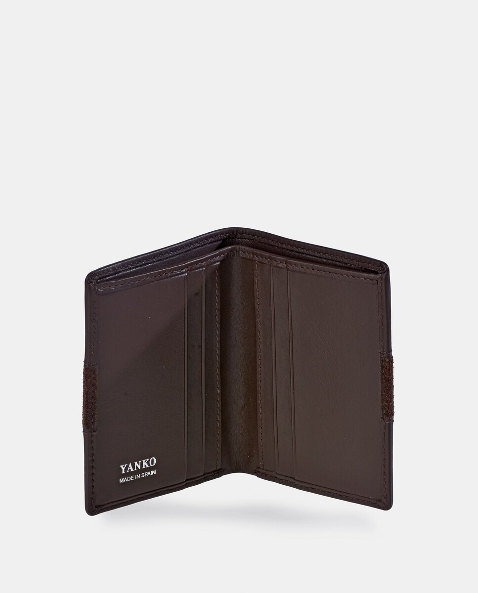 Carteira Vertical em Croute Castanho-3