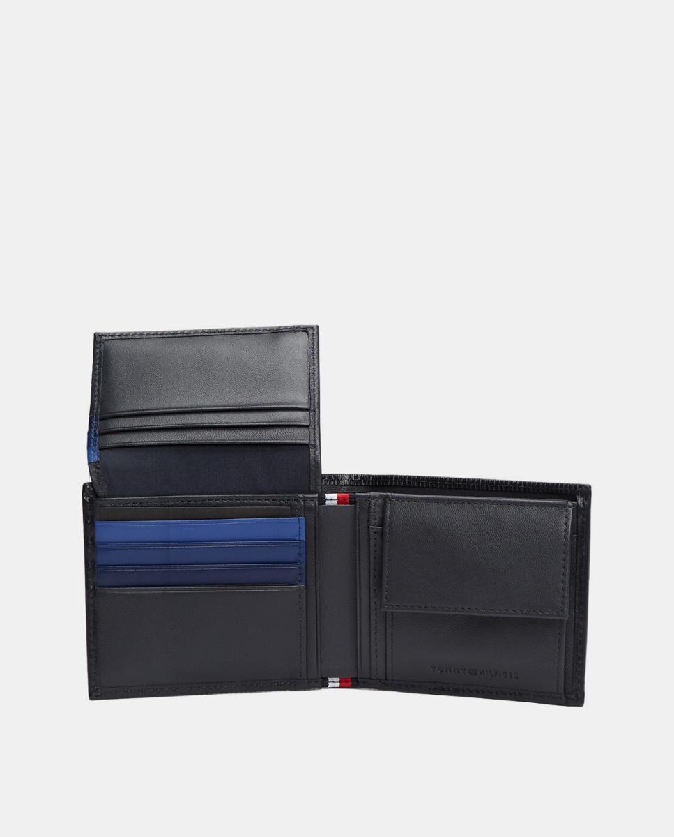Carteira em Pele com Aba e Logótipo Azul-marinho-2
