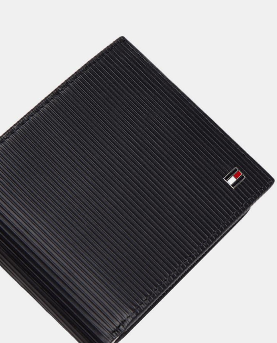 Carteira em Pele com Aba e Logótipo Azul-marinho-3