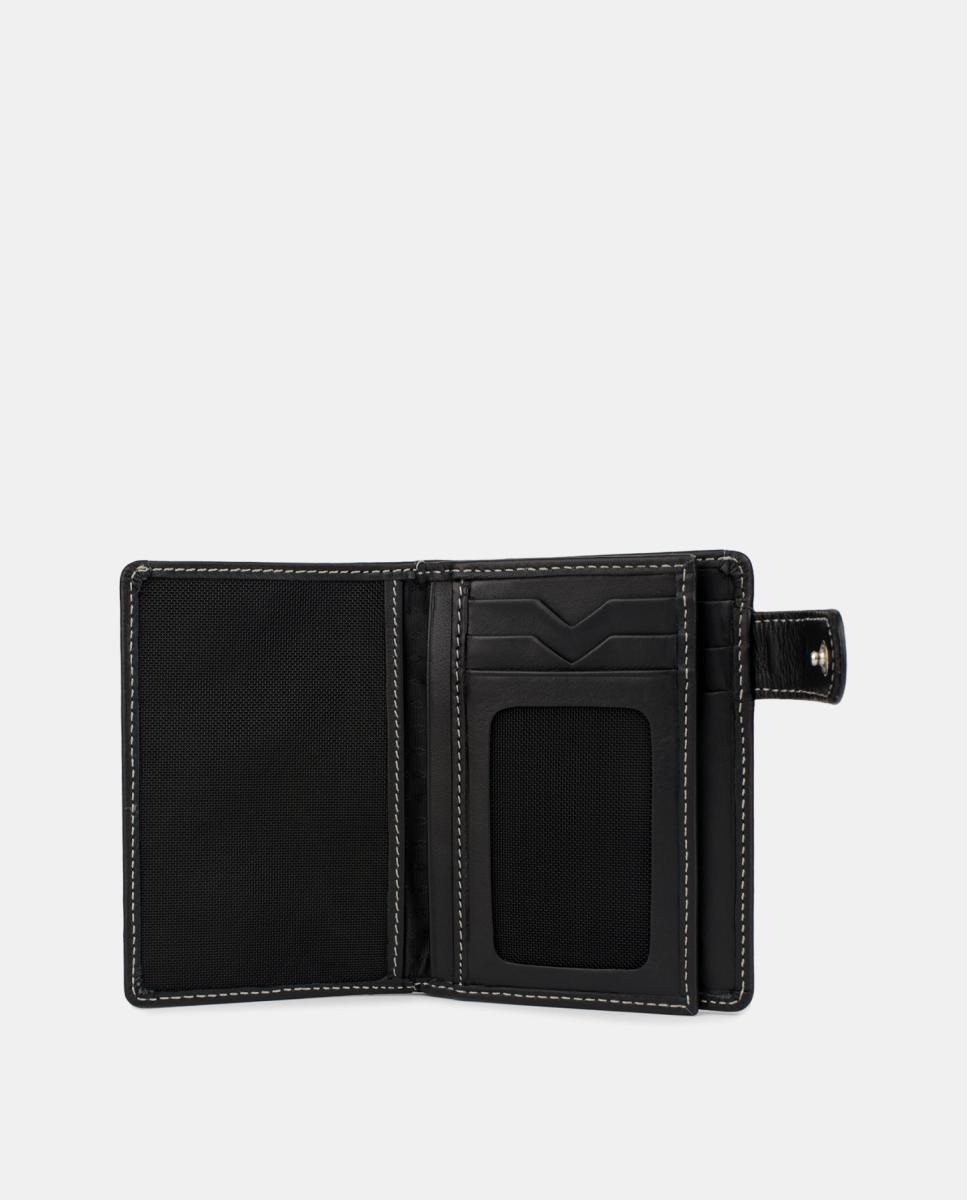 Carteira Vertical com Fecho Metálico Exterior Preto-3