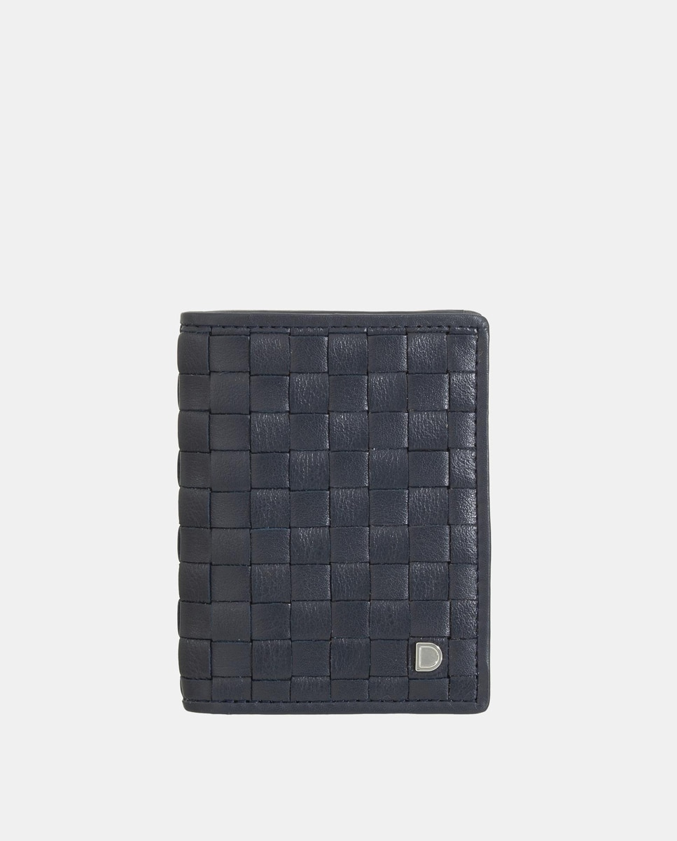 Cartera de hombre pequeña Dudu en piel de becerro napa con tarjetero - Azul marino Azul marino-1