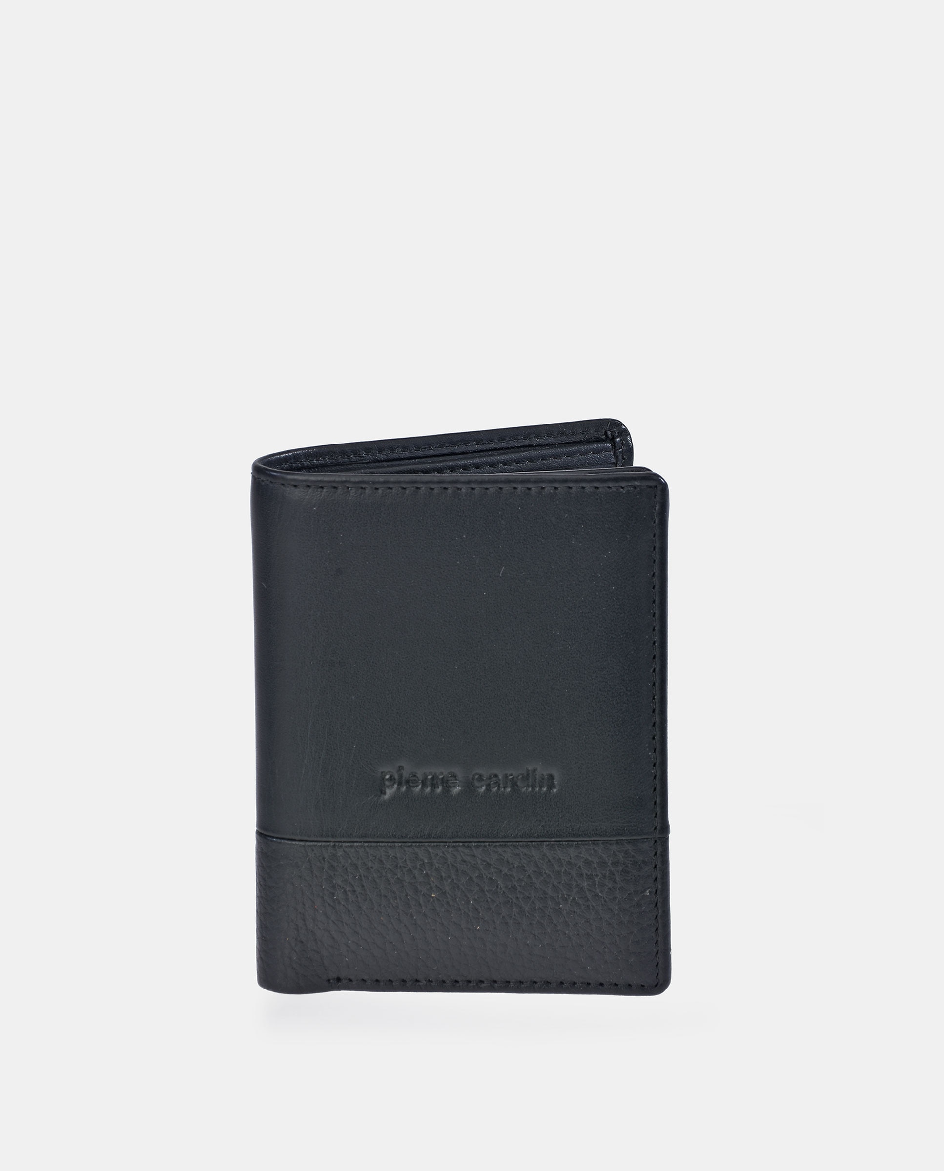Cartera vertical en piel combinada de para hombre - Pierre Cardin - Negro Negro-1