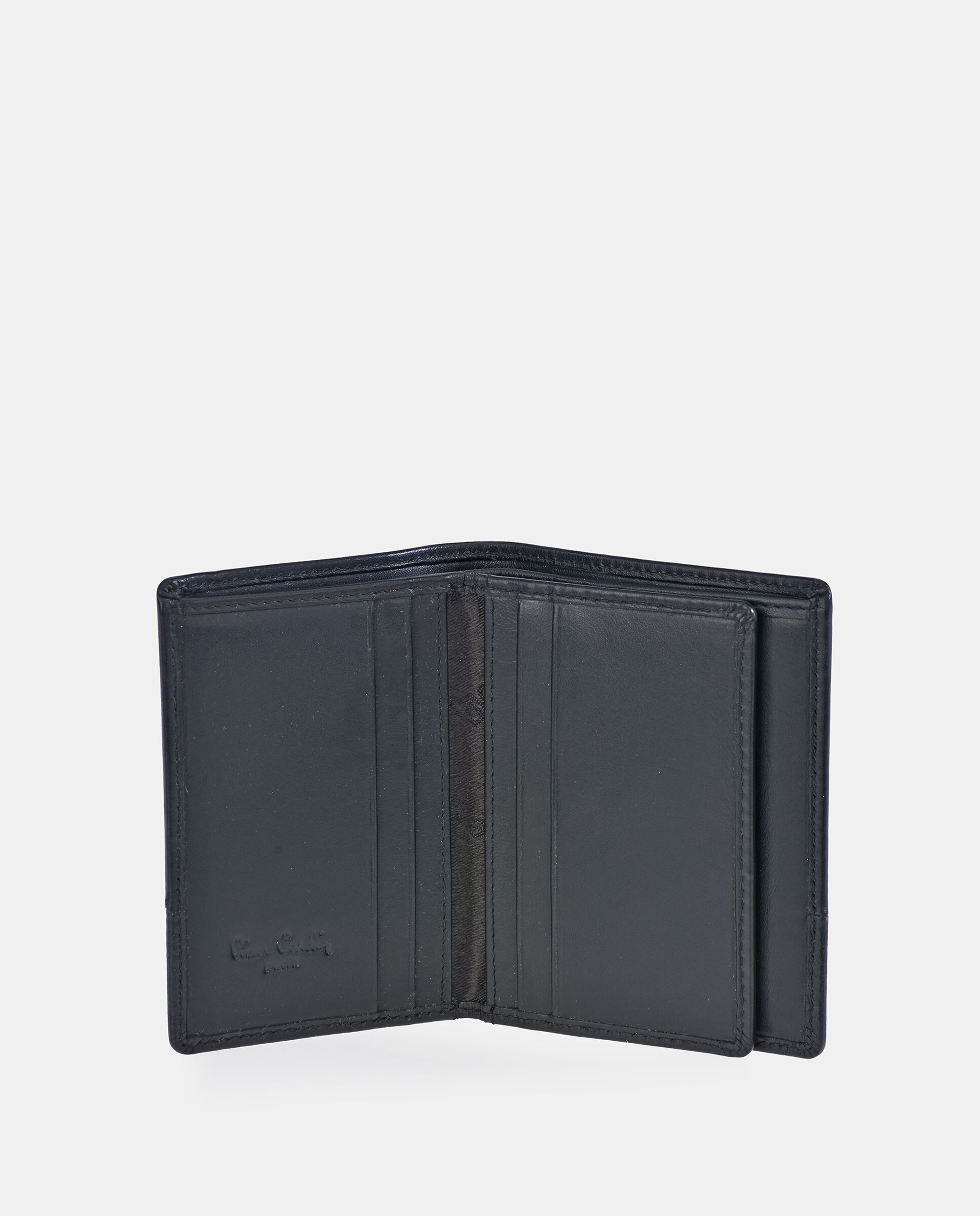 Cartera vertical en piel combinada de para hombre - Pierre Cardin - Negro Negro-4