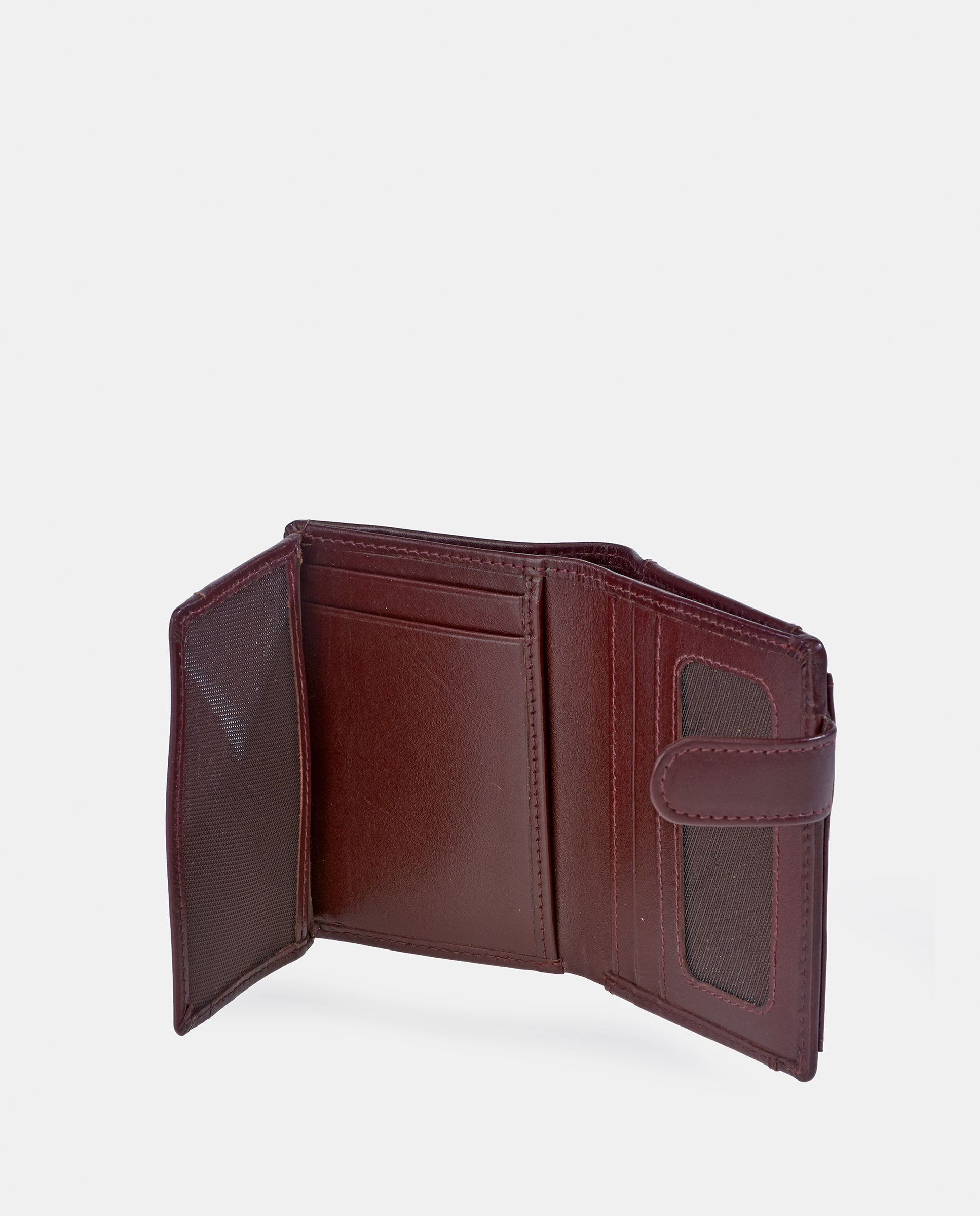 Carteira Vertical em Pele com Fecho - Cor Brandy Castanho-4