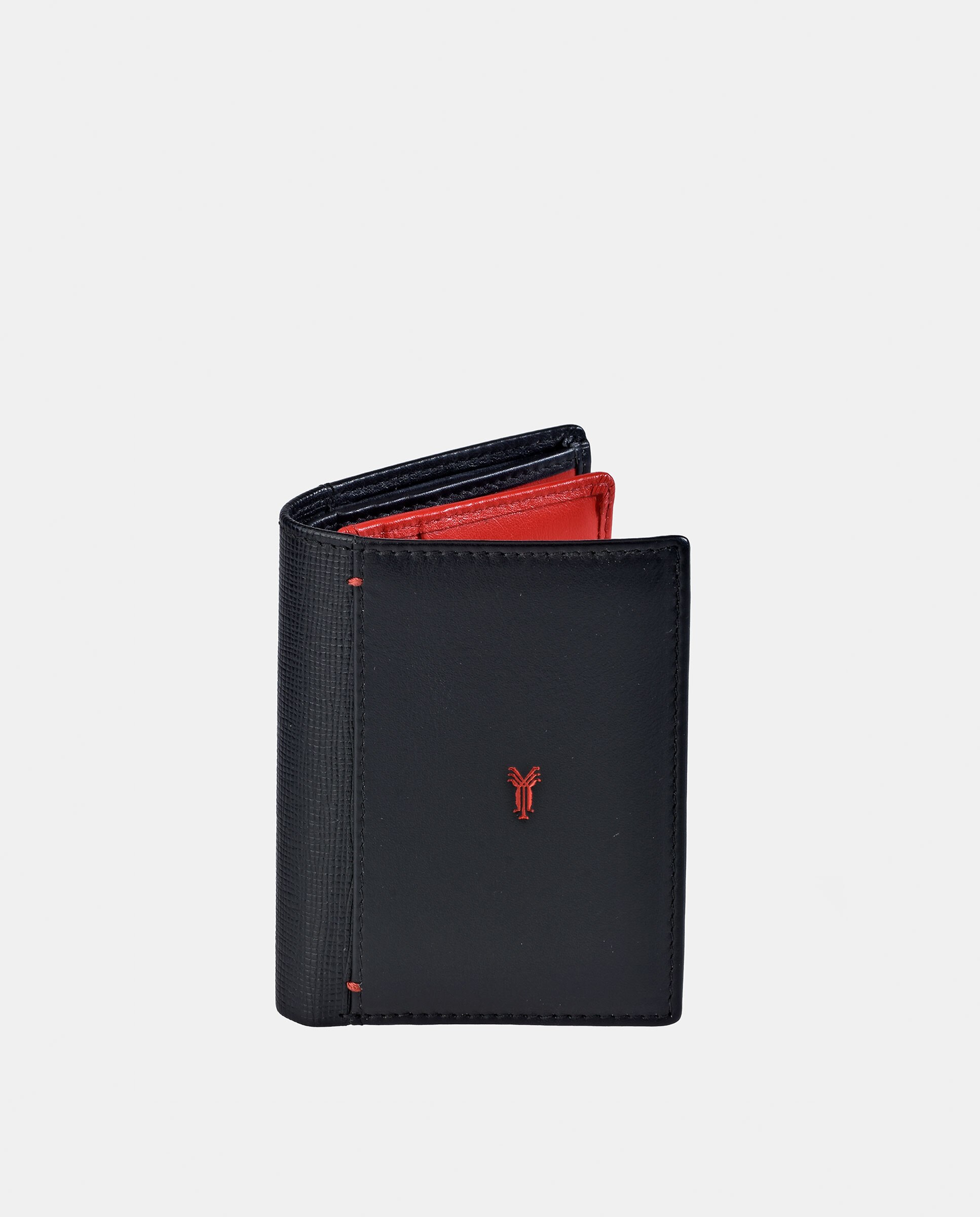 Imagem 0 de Carteira em Pele - Preto/Vermelho