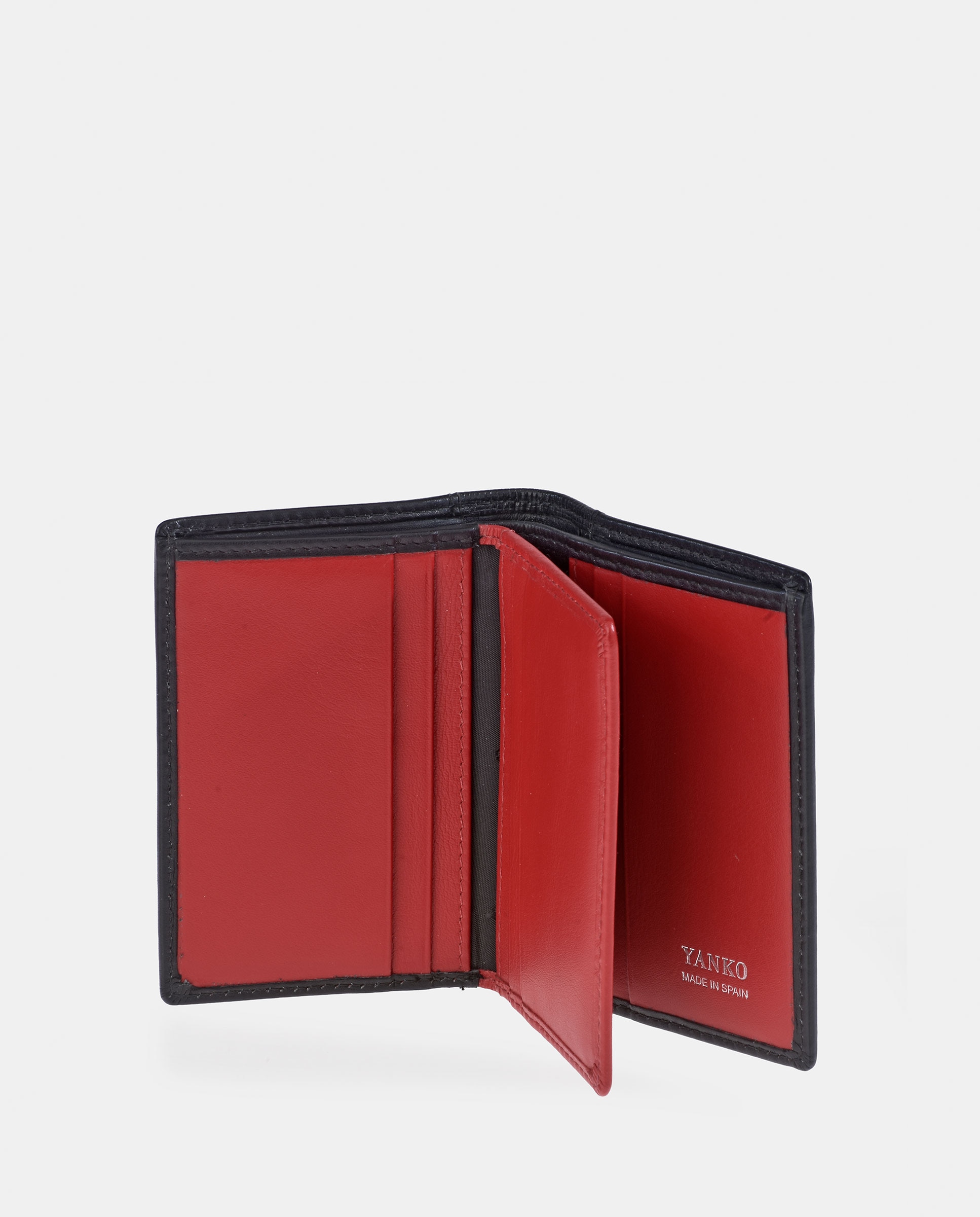Carteira em Pele - Preto/Vermelho Preto-3