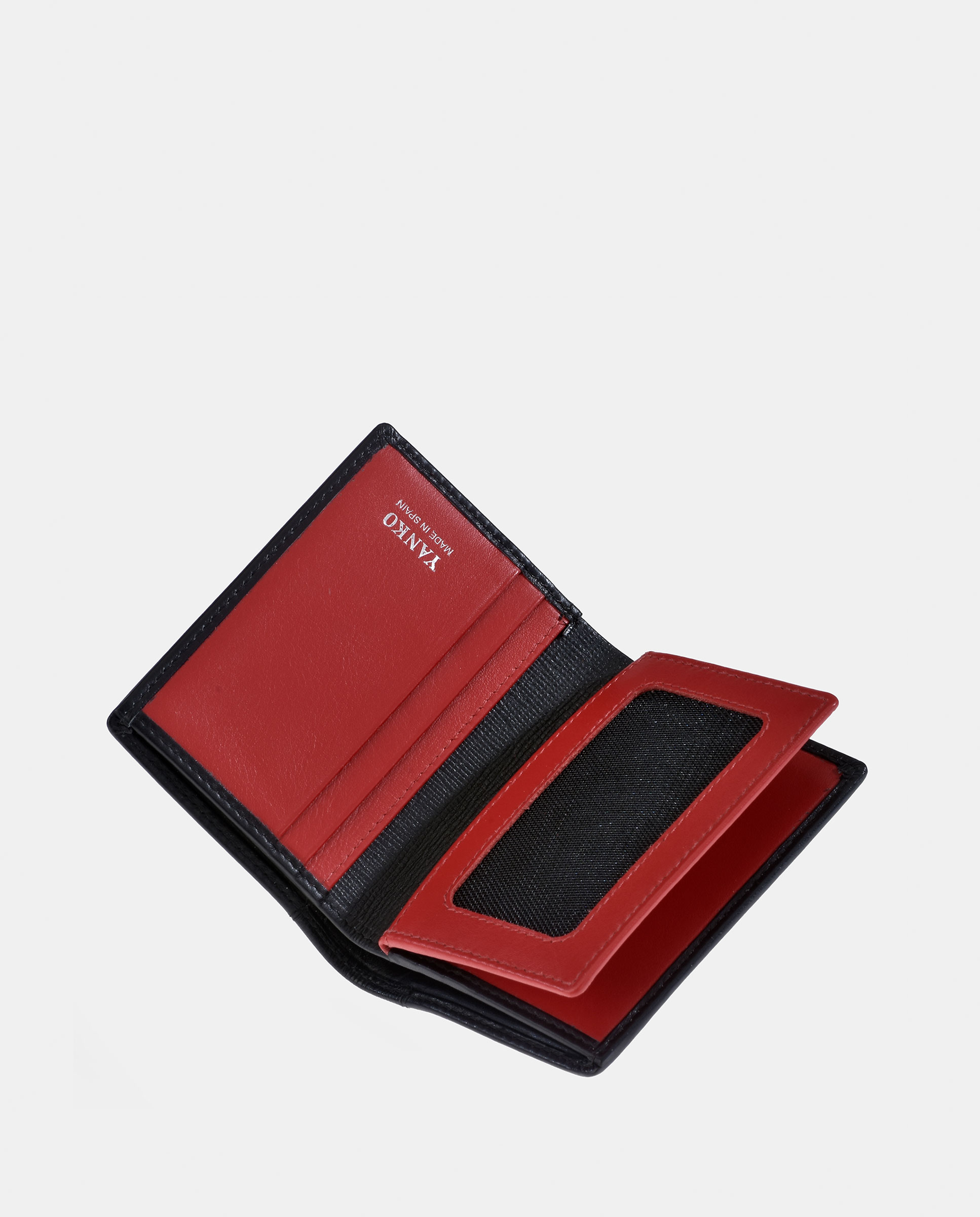 Carteira em Pele - Preto/Vermelho Preto-4