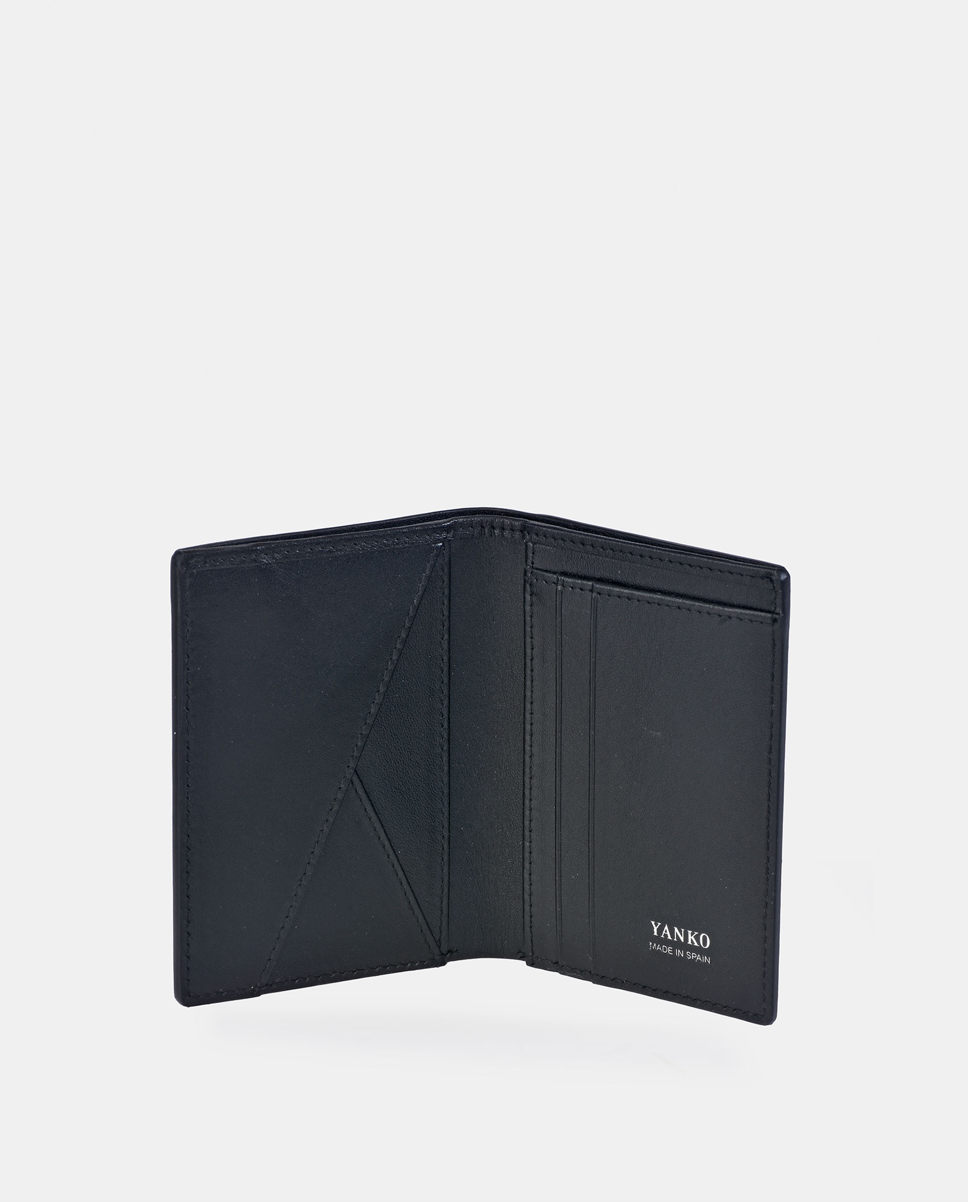 Cartera hombre con bolsillo exterior en piel color - Yanko - Negro Negro-4