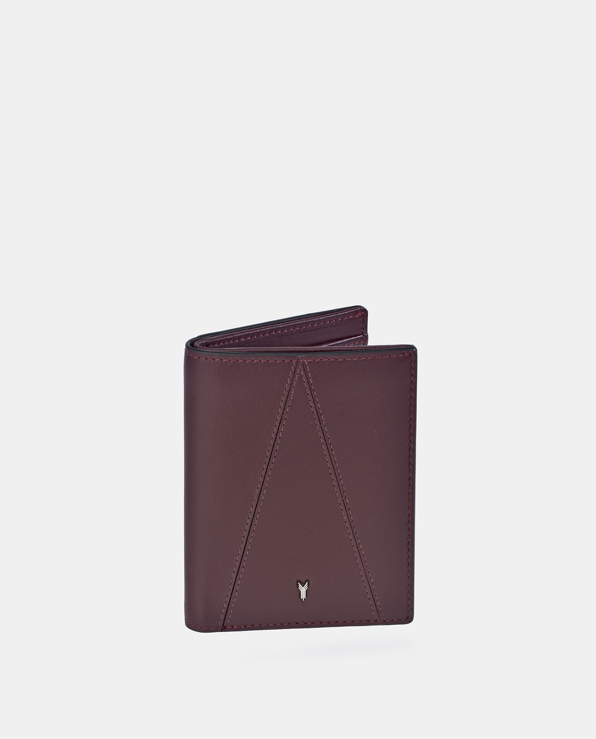 Cartera hombre con bolsillo exterior en piel color negro - Yanko - Granate Granate-1