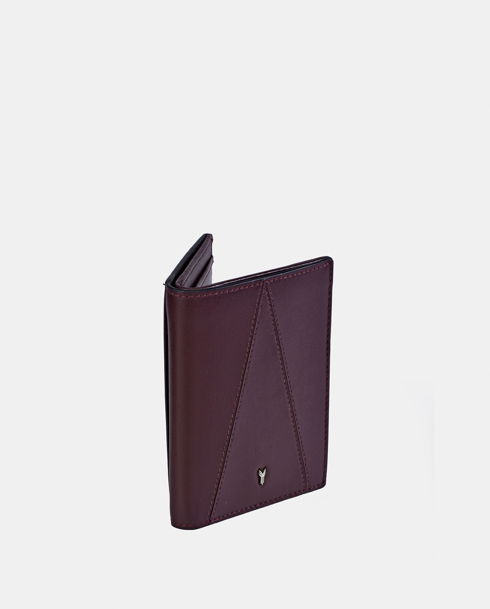 Cartera hombre con bolsillo exterior en piel color negro - Yanko - Granate Granate-2
