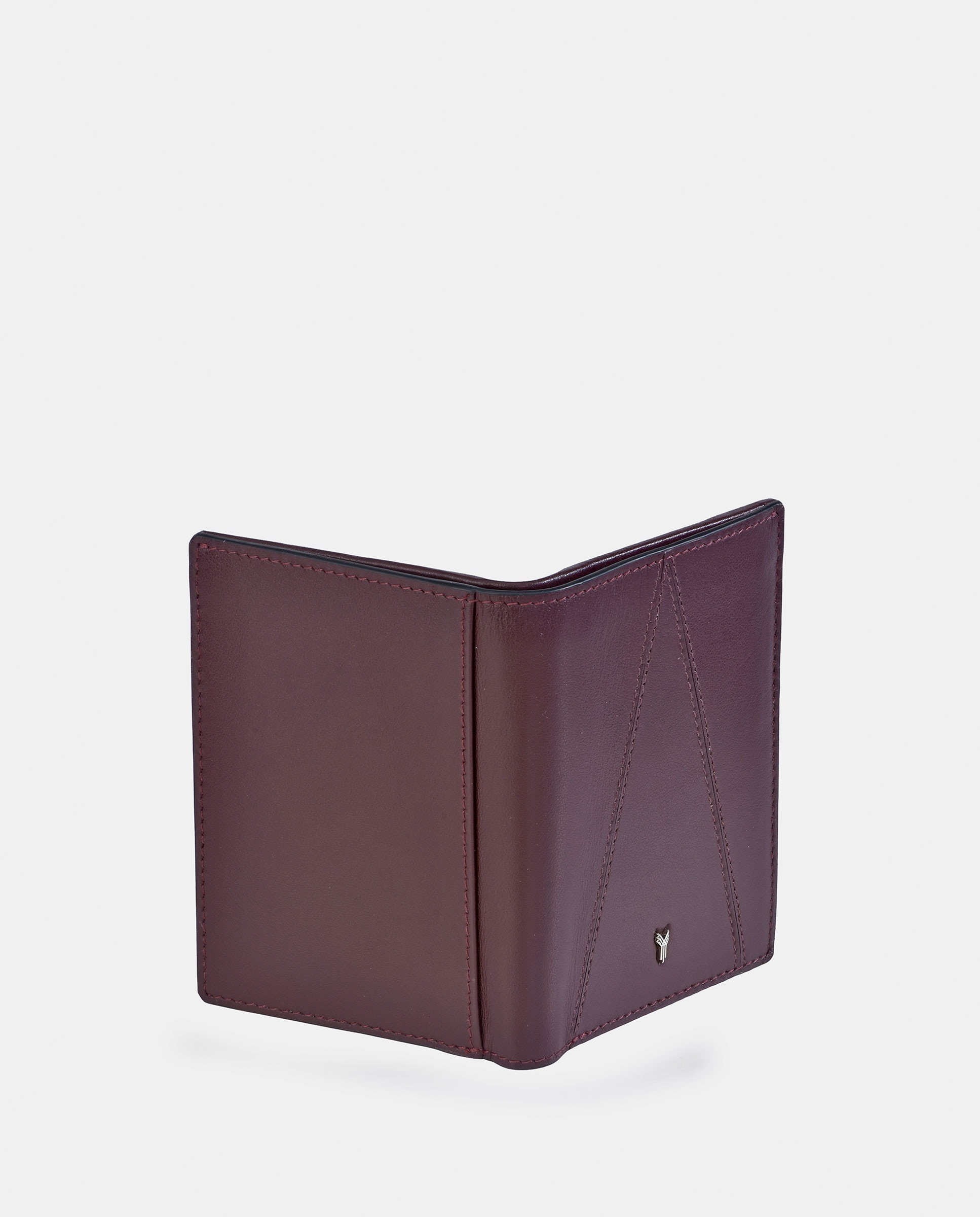 Cartera hombre con bolsillo exterior en piel color negro - Yanko - Granate Granate-5