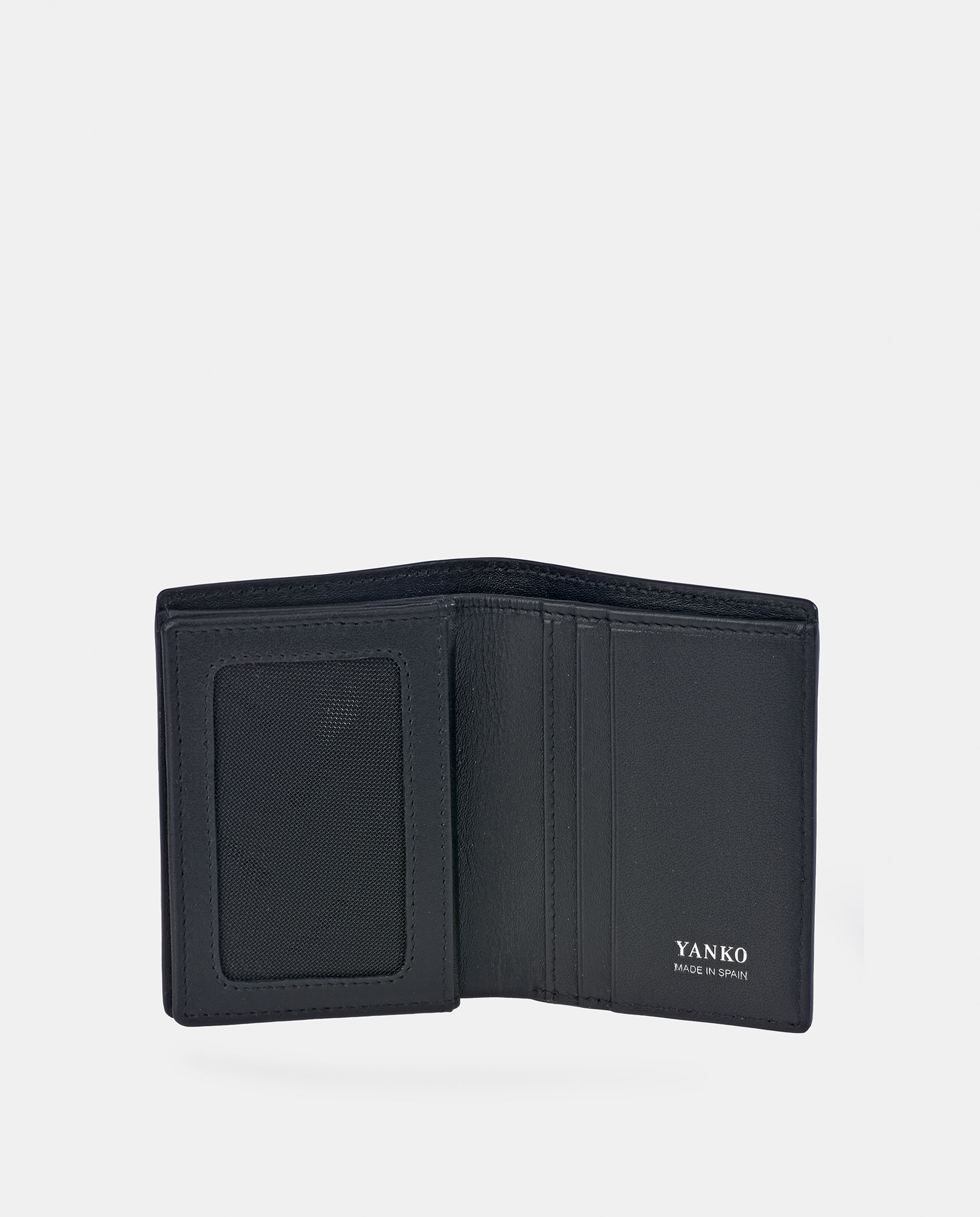 Cartera vertical hombre en piel color - Yanko - Negro Negro-3
