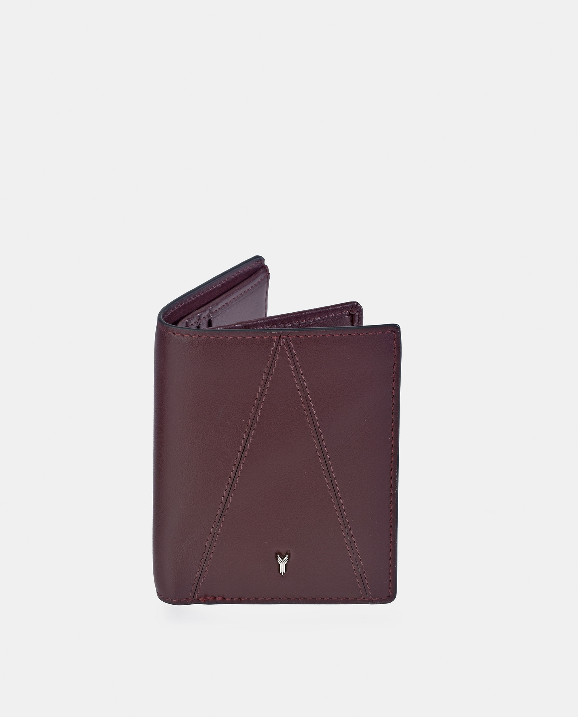 Cartera vertical hombre en piel color negro - Yanko - Granate Granate-1