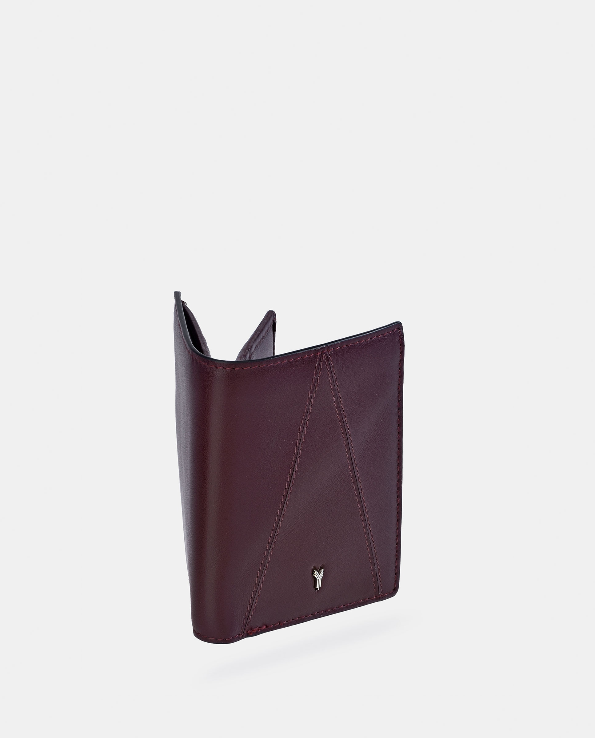 Cartera vertical hombre en piel color negro - Yanko - Granate Granate-2