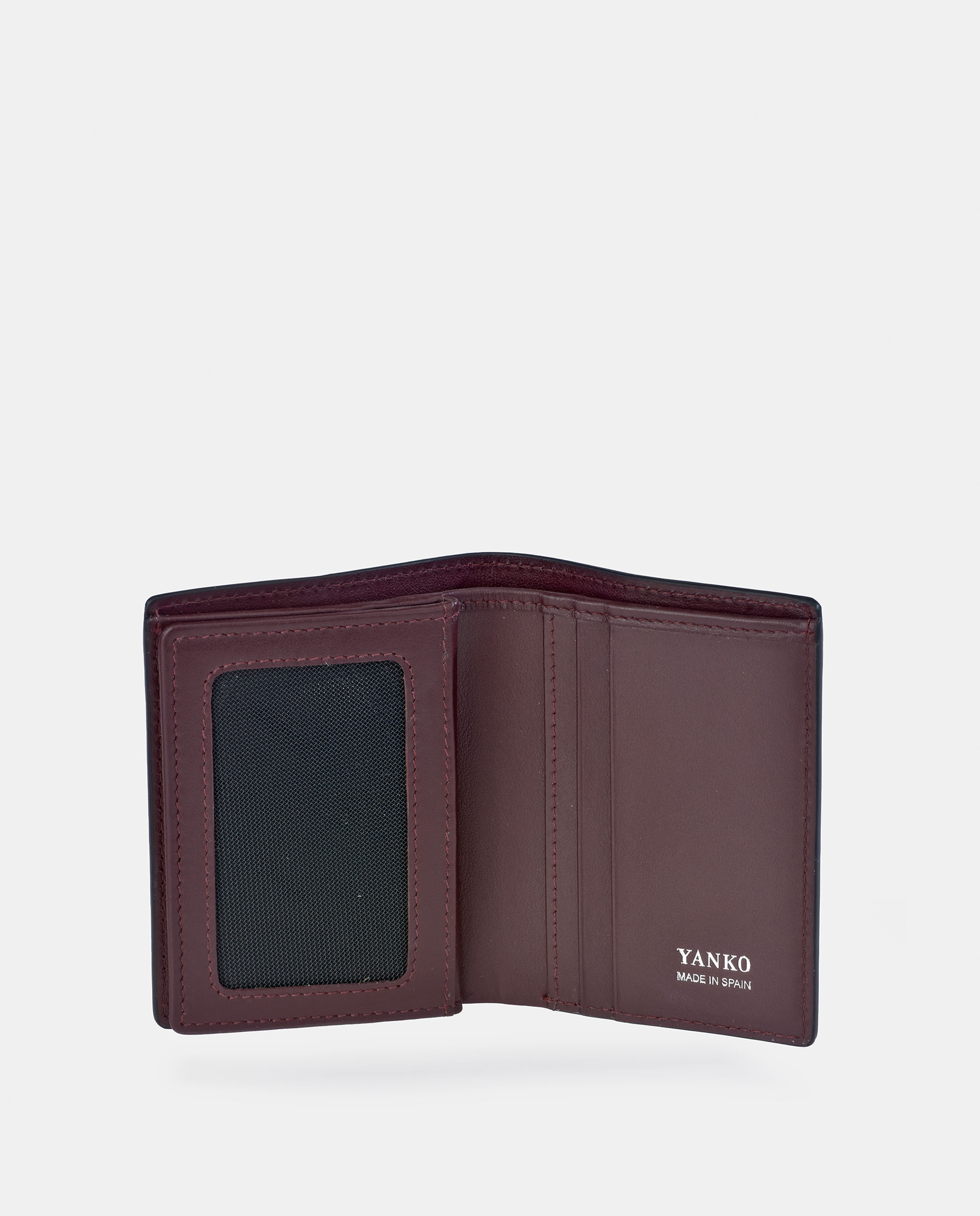 Cartera vertical hombre en piel color negro - Yanko - Granate Granate-3