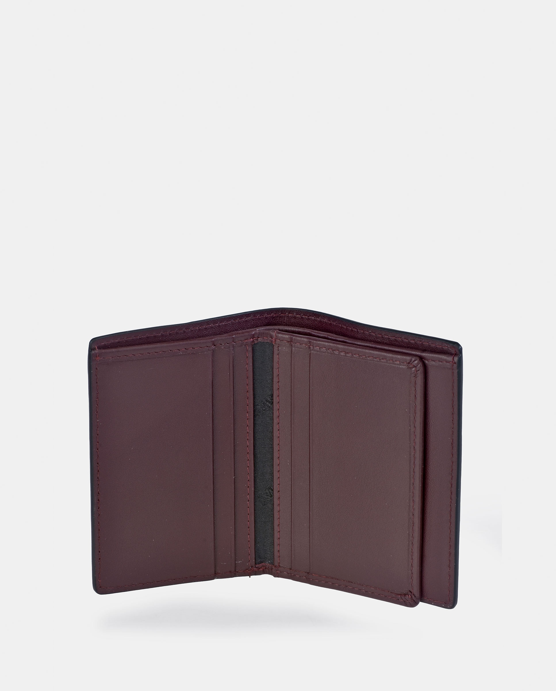 Cartera vertical hombre en piel color negro - Yanko - Granate Granate-4
