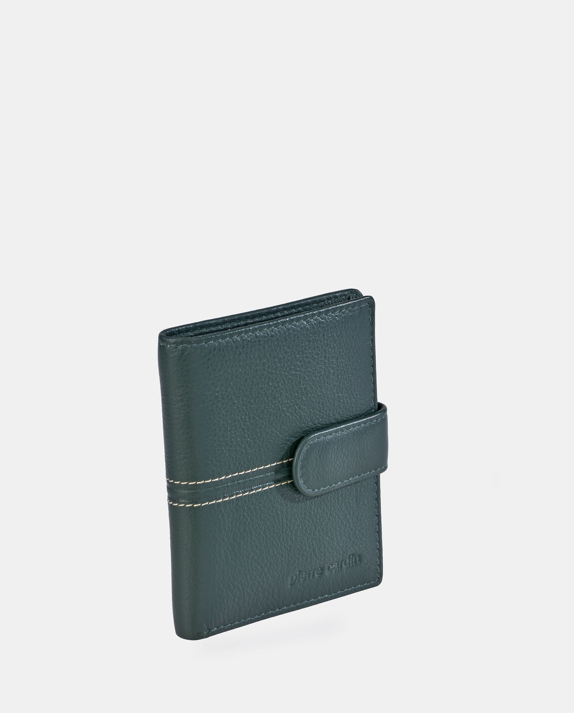 Cartera vertical hombre Pierre cardin en piel con cierre y monedero - Verde Verde-2