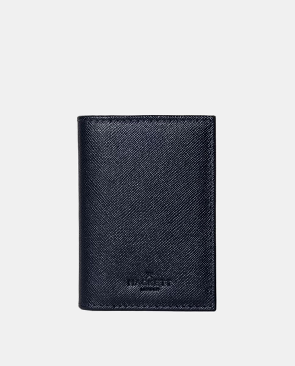 Imagen 0 de Cartera de piel clásica con logo Hackett grabado de hombre Azul