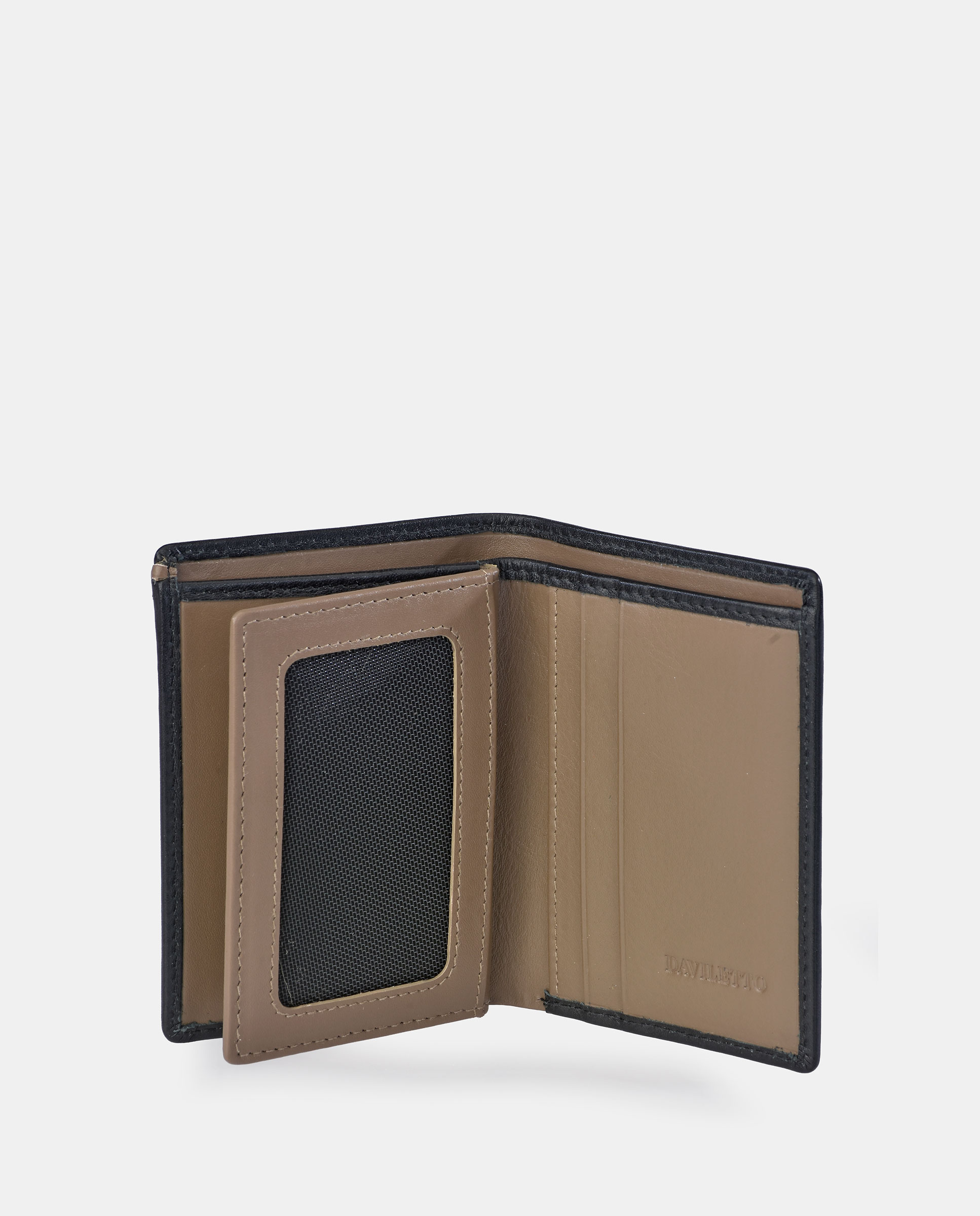 Cartera vertical en piel de hombre - Daviletto - Negro Negro-3