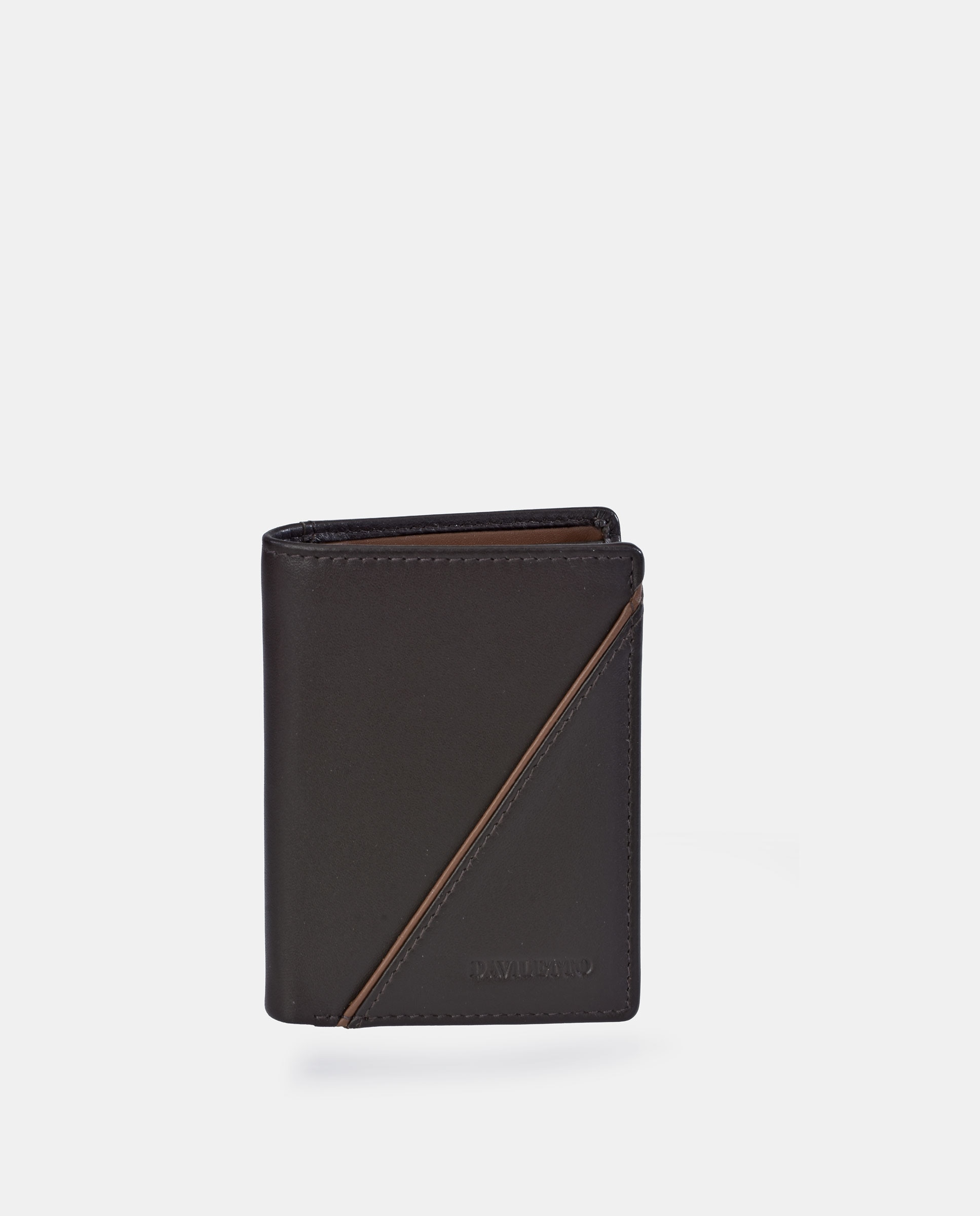 Imagen 0 de Cartera vertical en piel de hombre Marrón