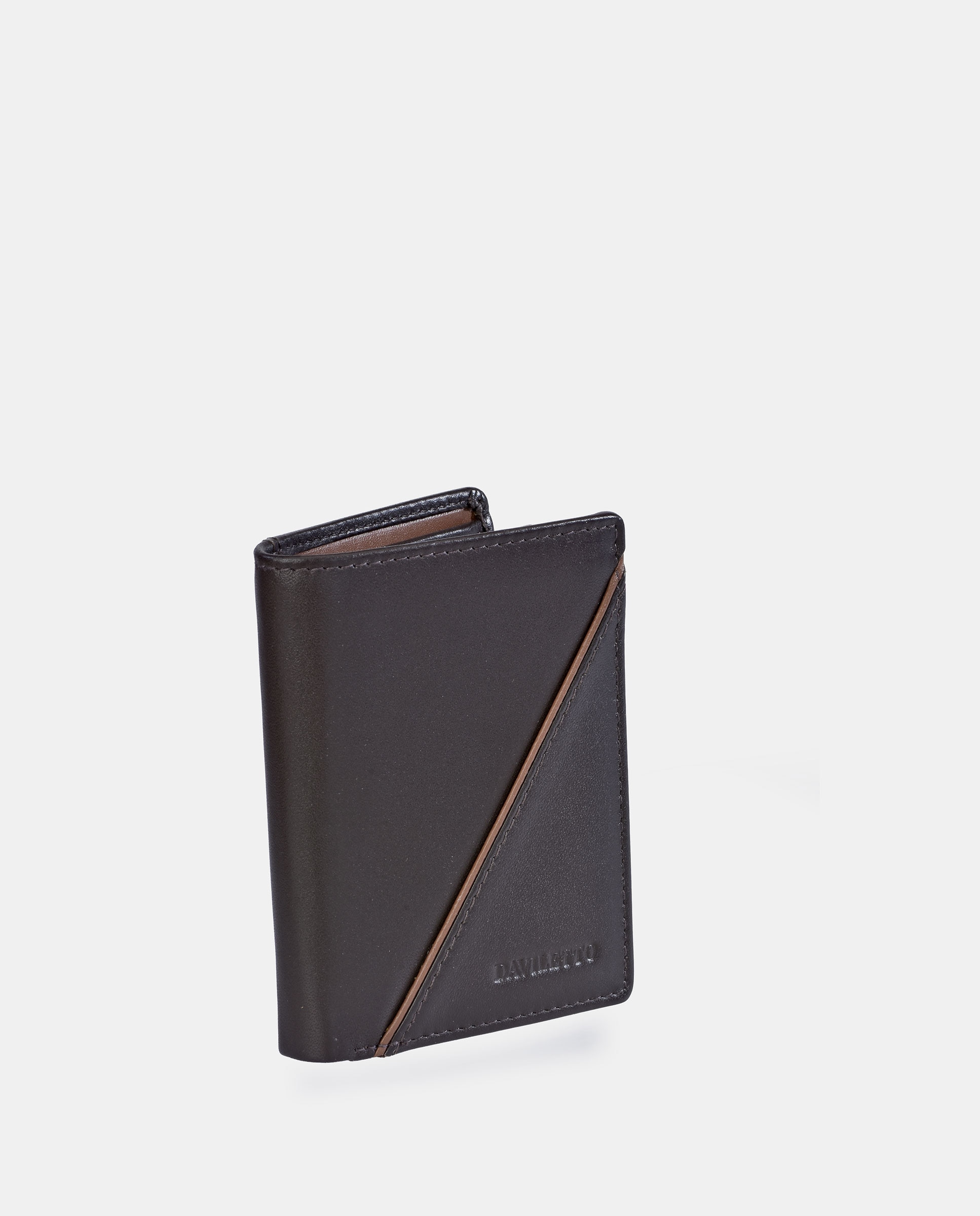 Cartera vertical en piel de hombre - Daviletto - Marrón Marrón-2
