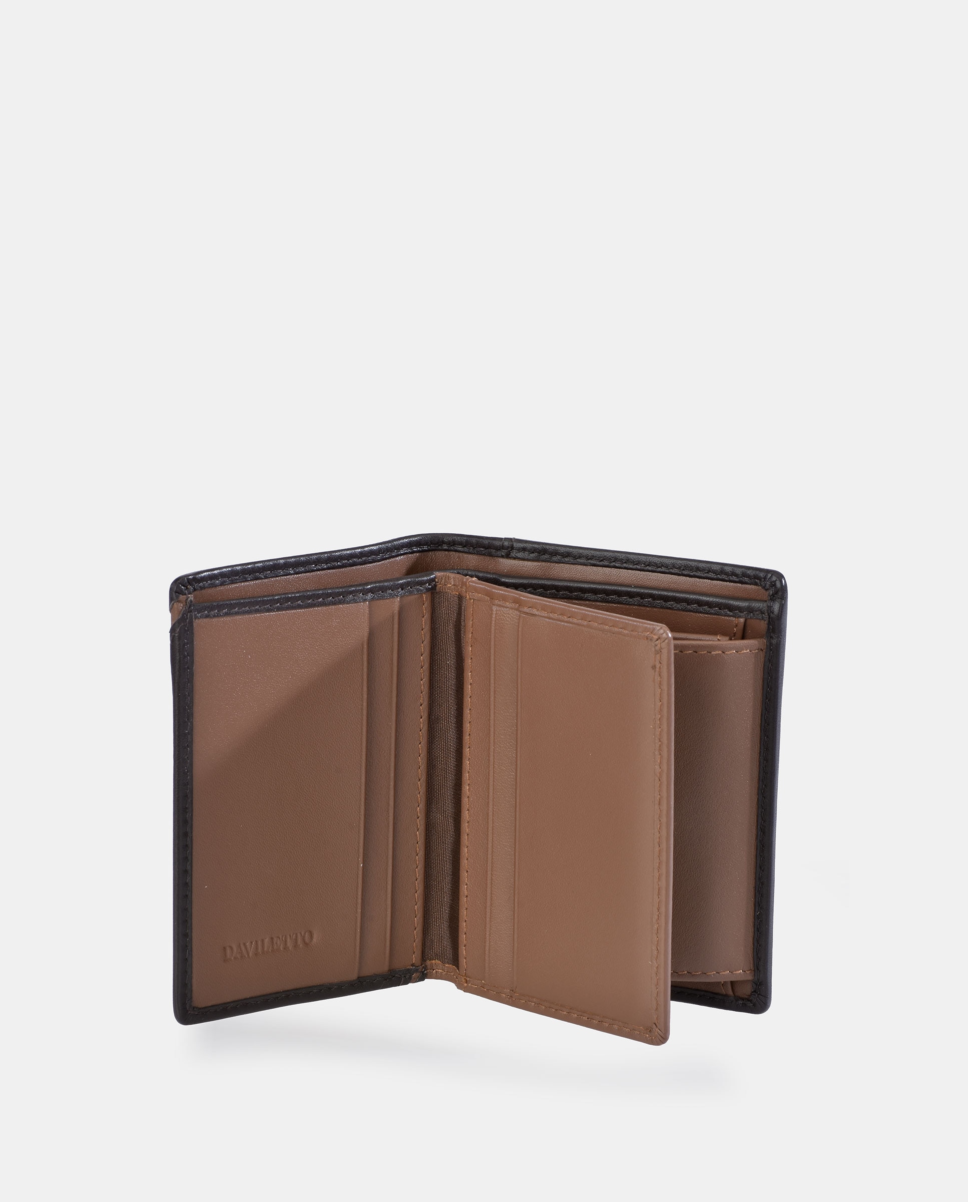 Cartera vertical en piel de hombre - Daviletto - Marrón Marrón-3